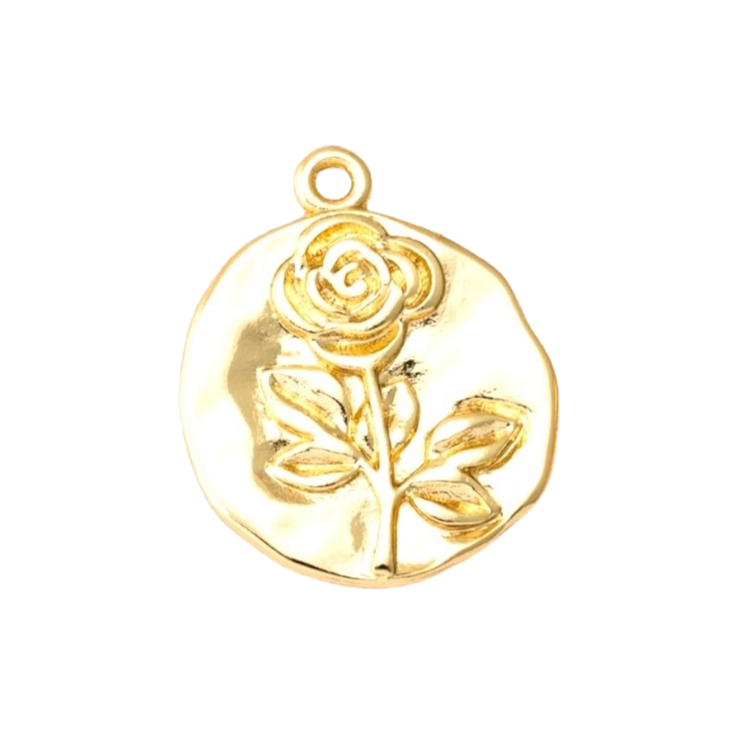 gold rose coin charm