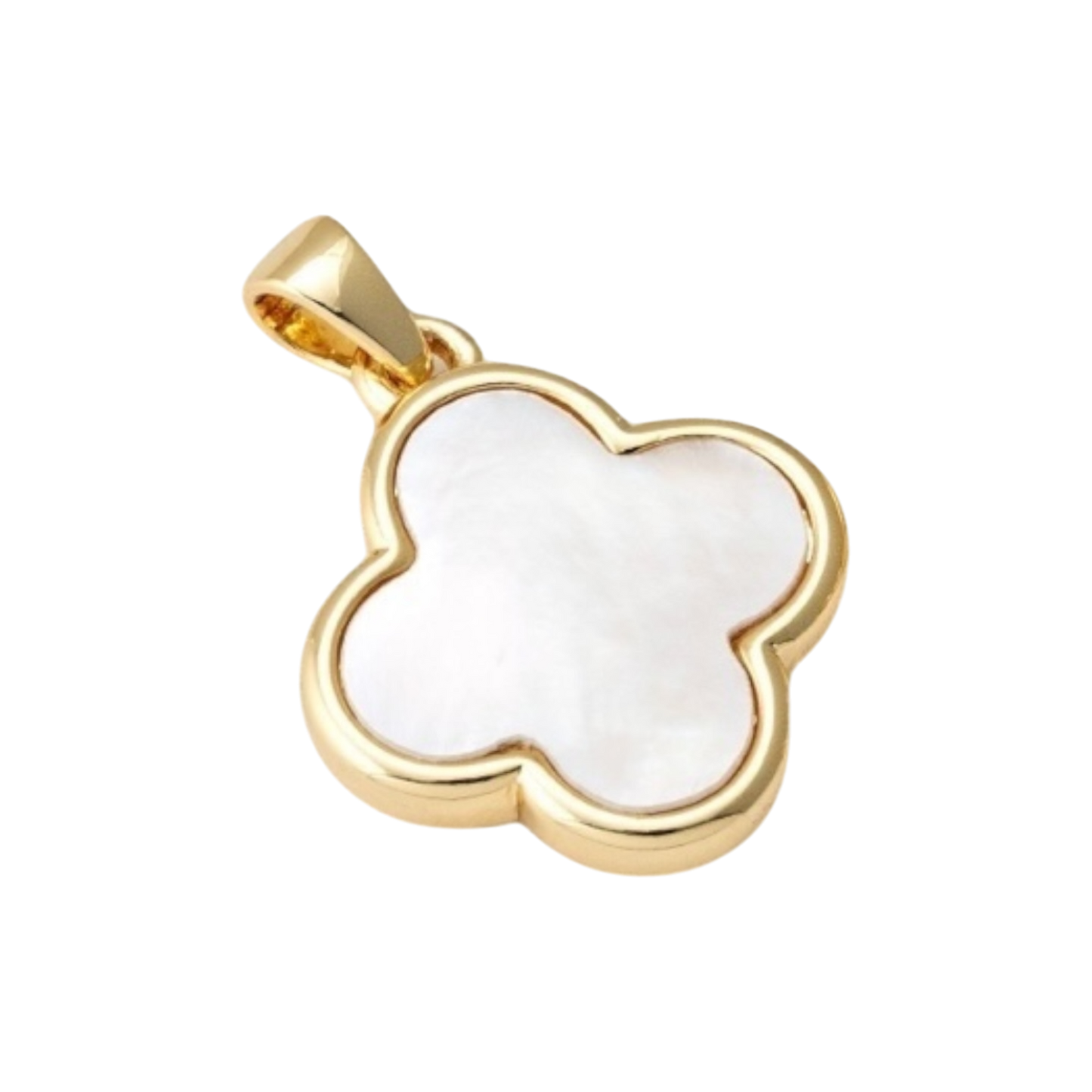 gold and white clover charm