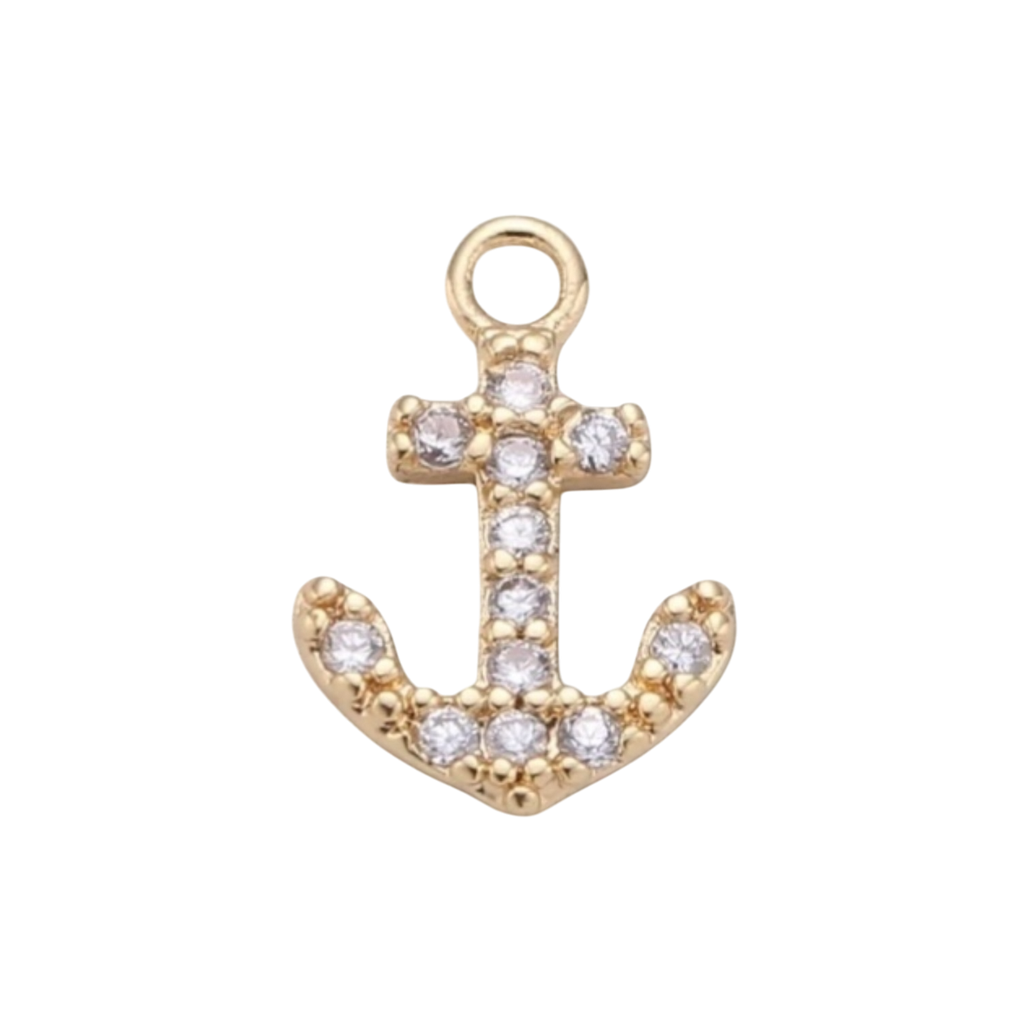 gold rhinestone anchor charm
