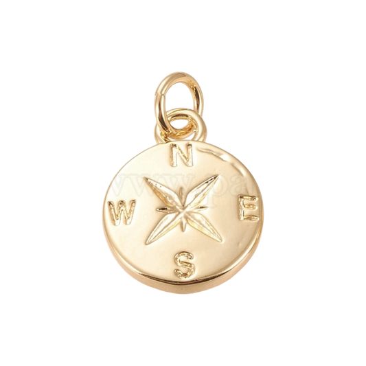gold compass charm