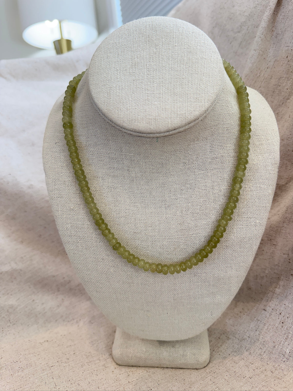 Palm Green Skinny Beaded Necklace