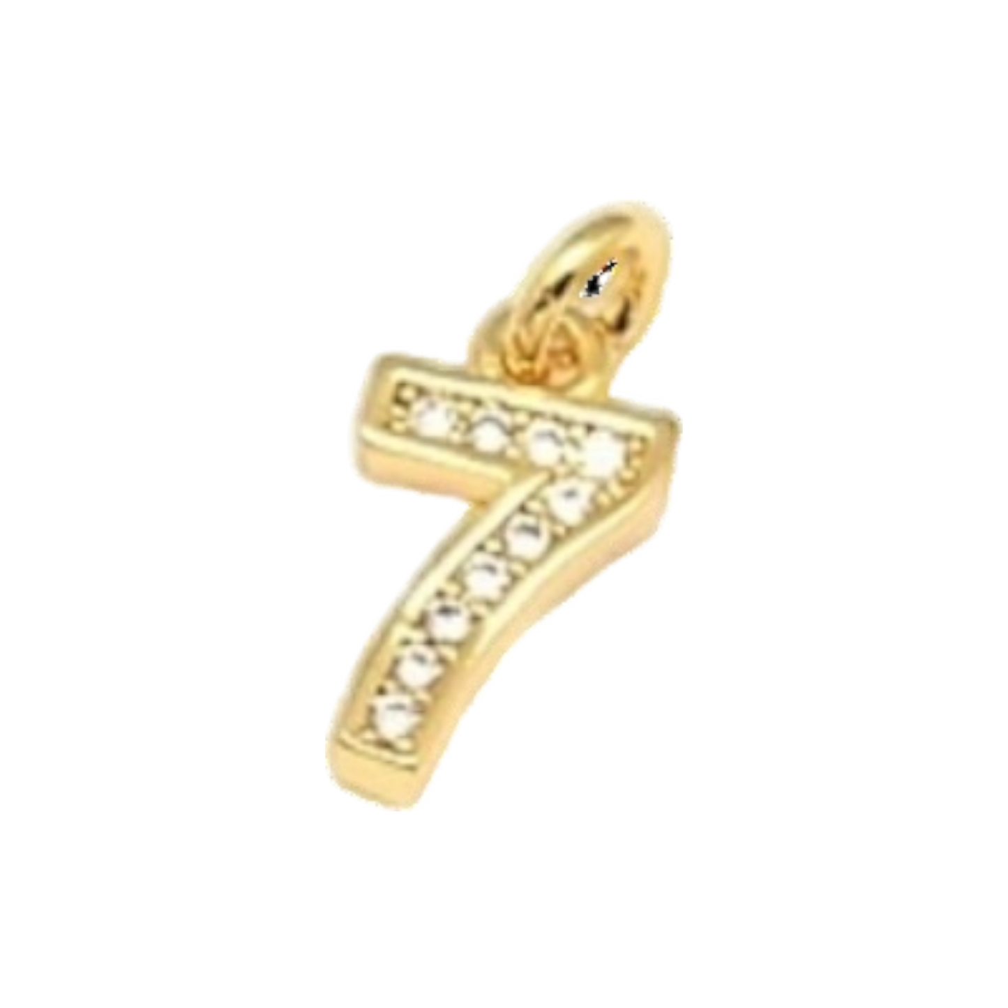 gold rhinestone number charm