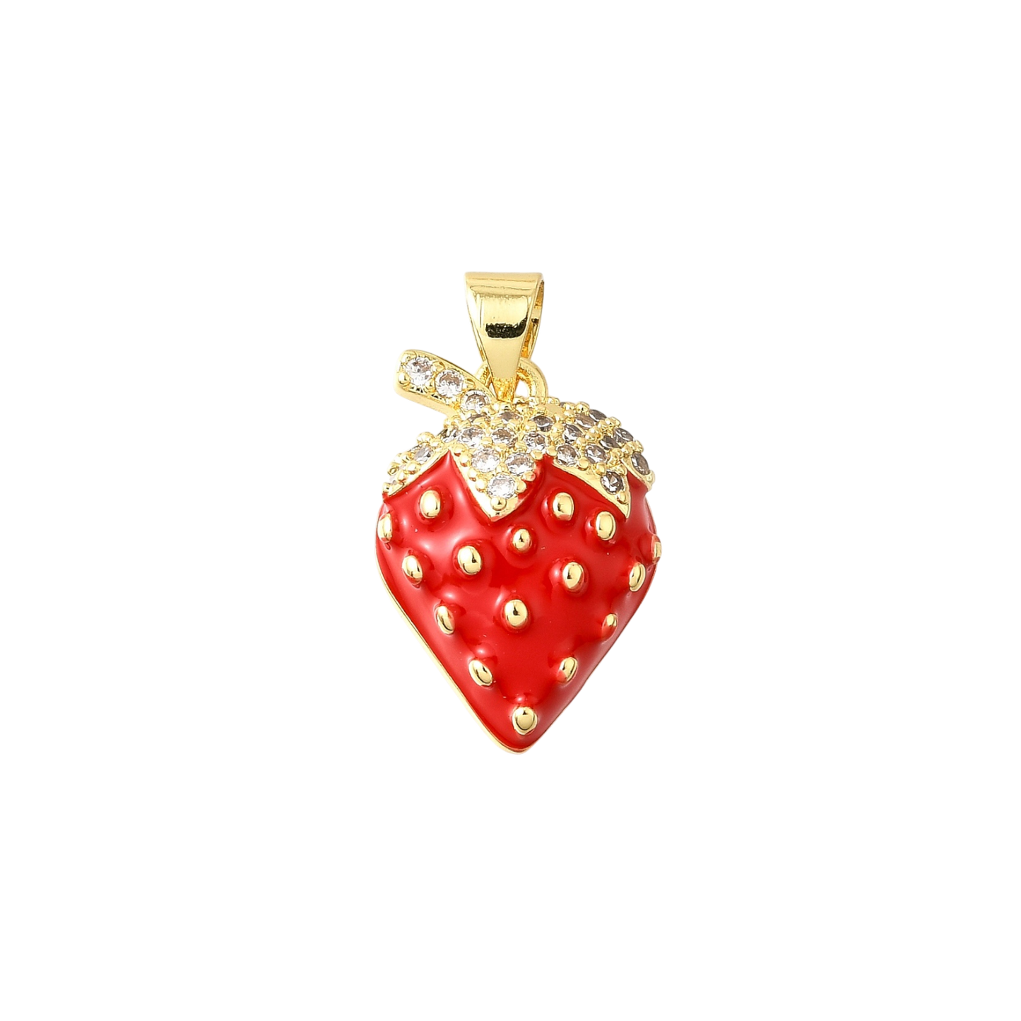 strawberry charm red with rhinestones