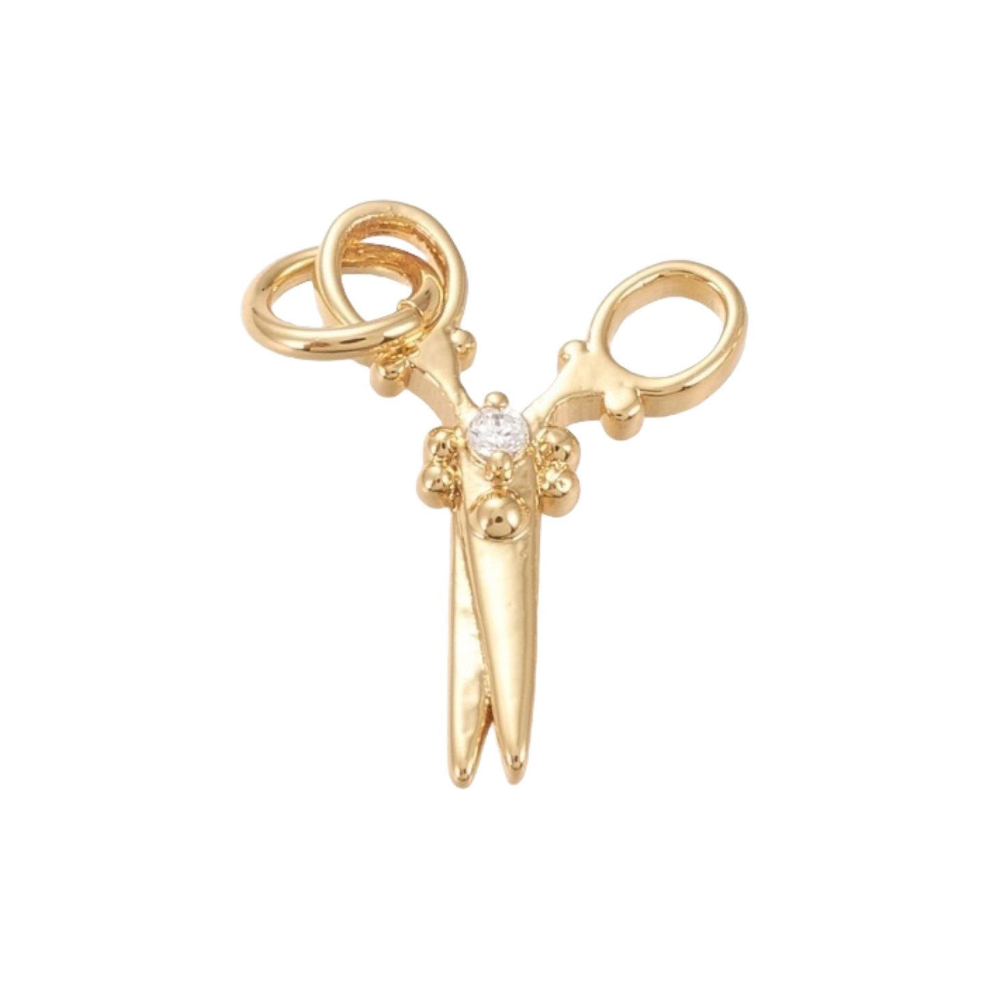 gold hairstylist scissors charm
