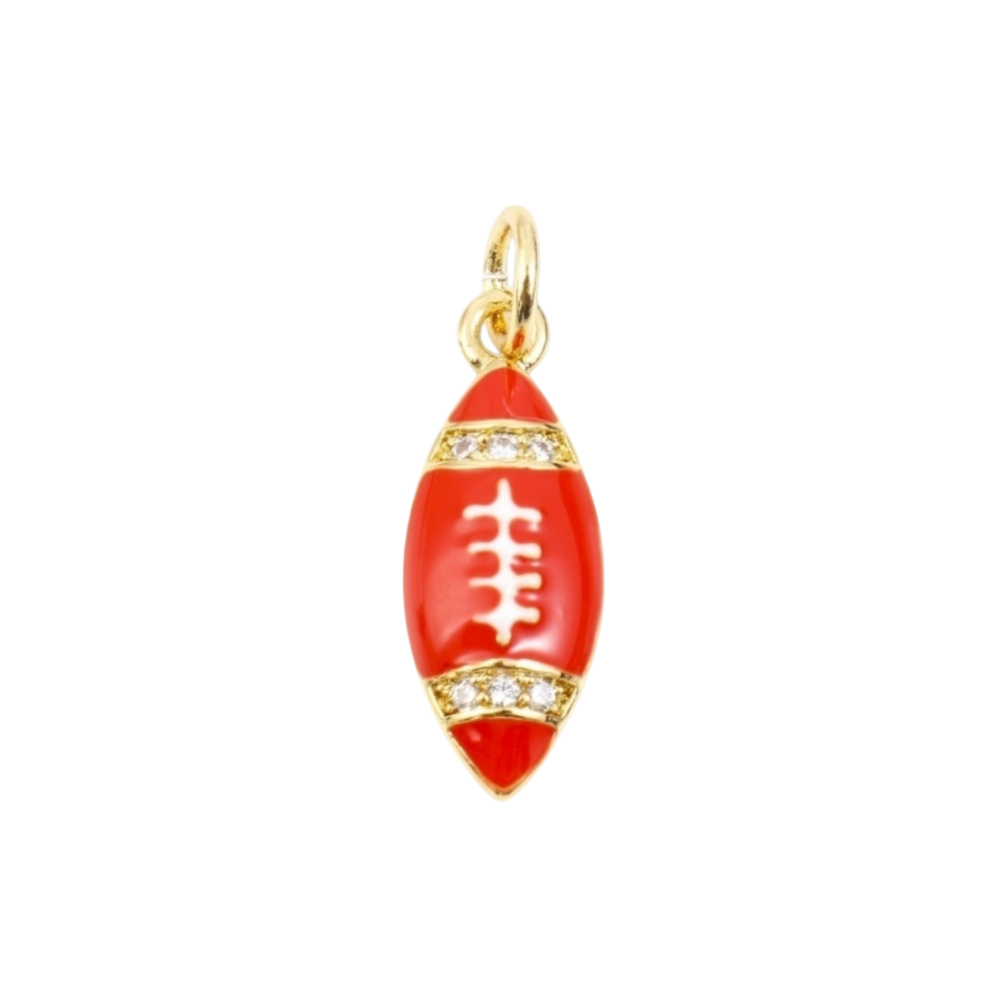 red and gold football charm