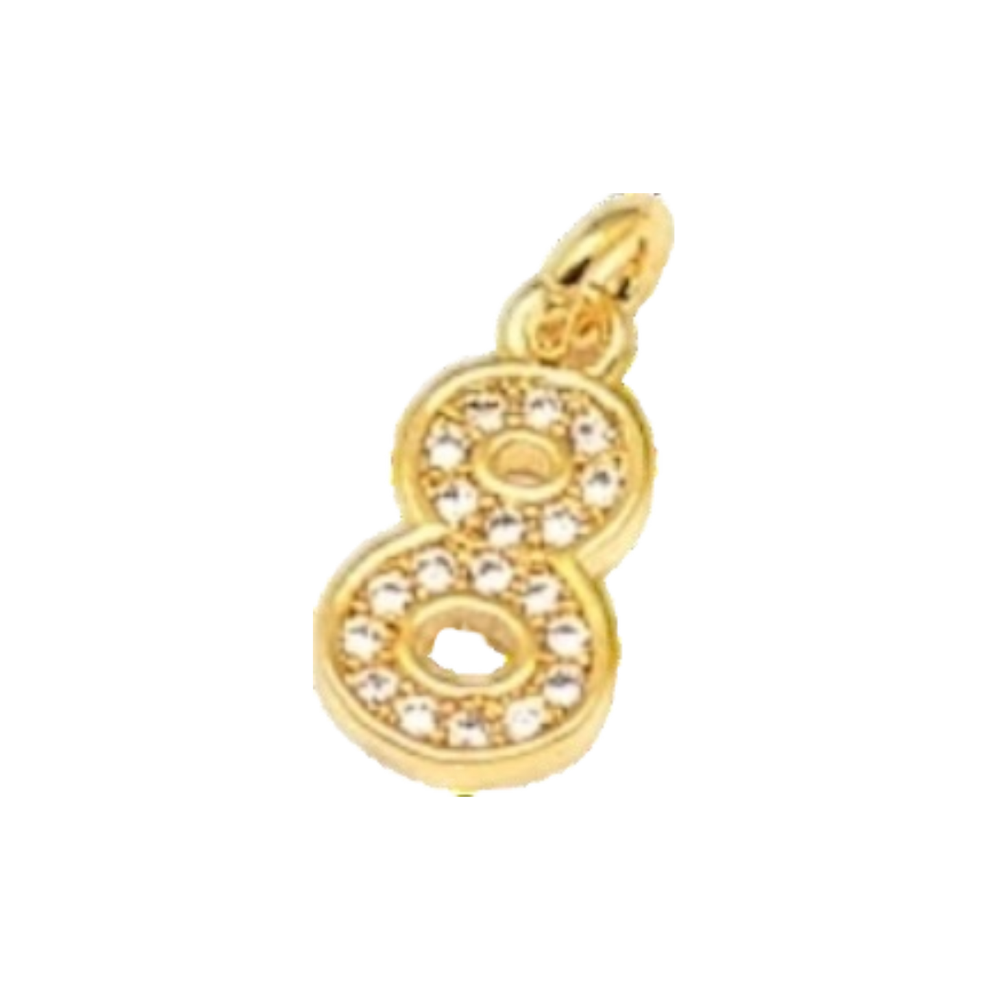 gold rhinestone number charm