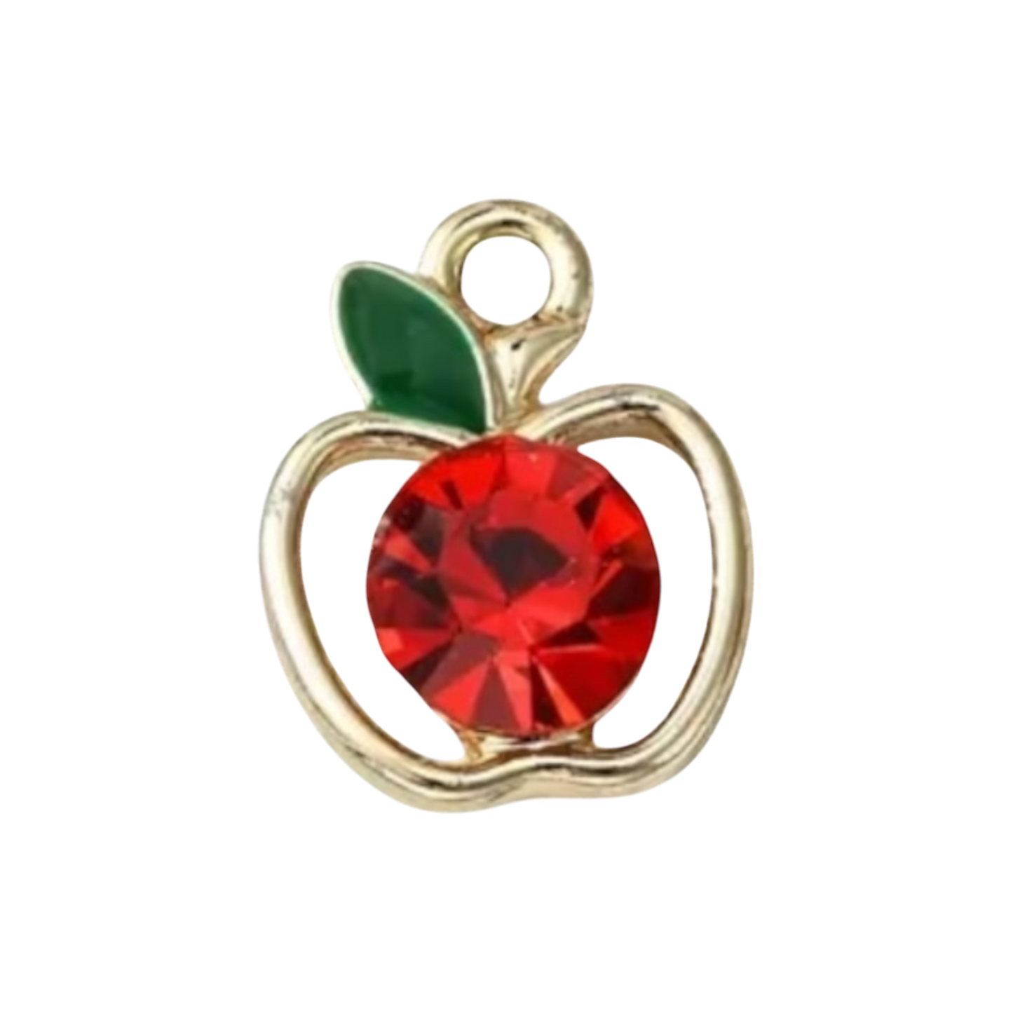 gold and red apple charm