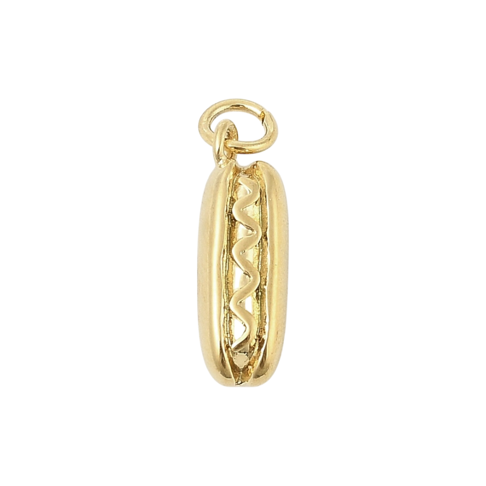 hot dog charm (gold)
