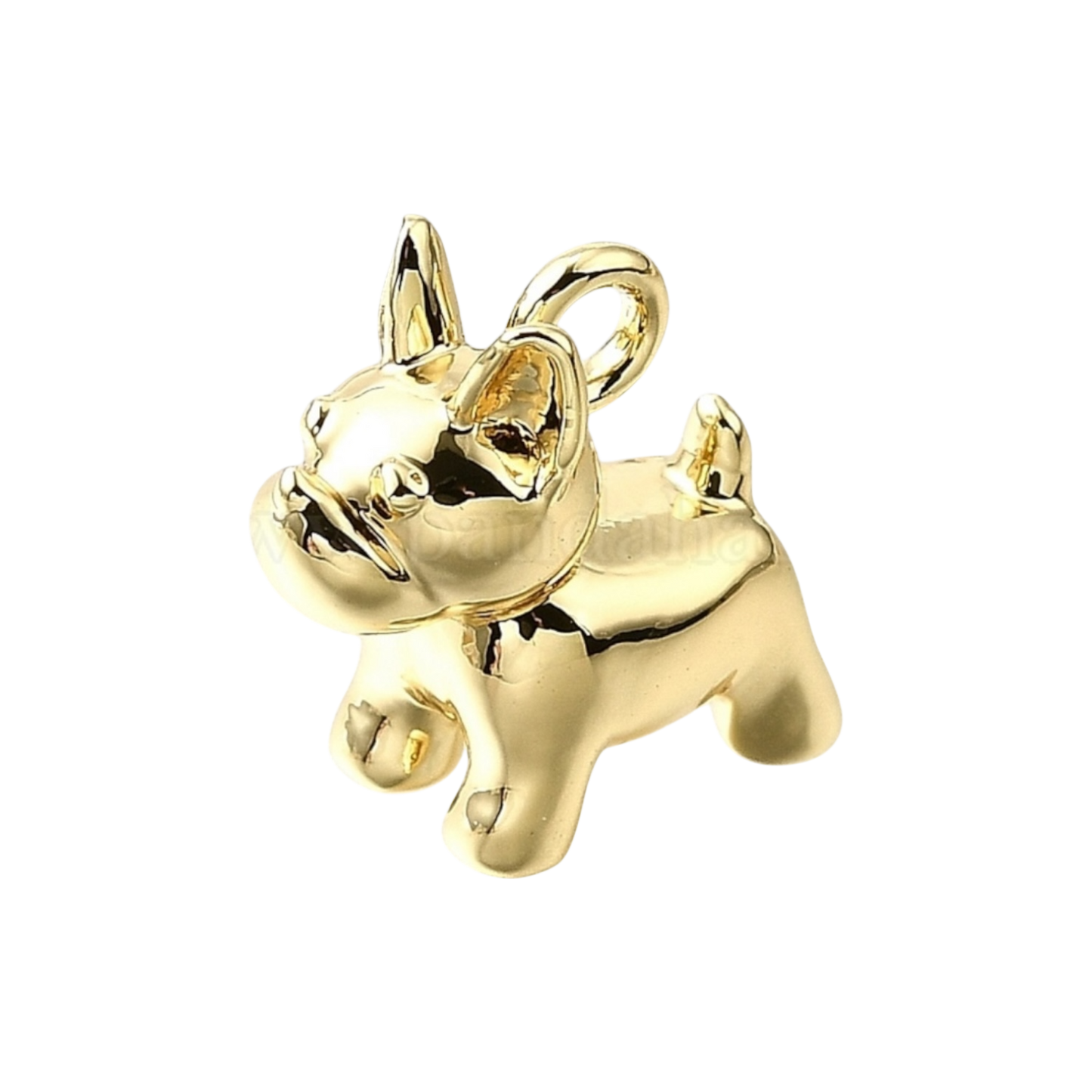 gold French bulldog charm