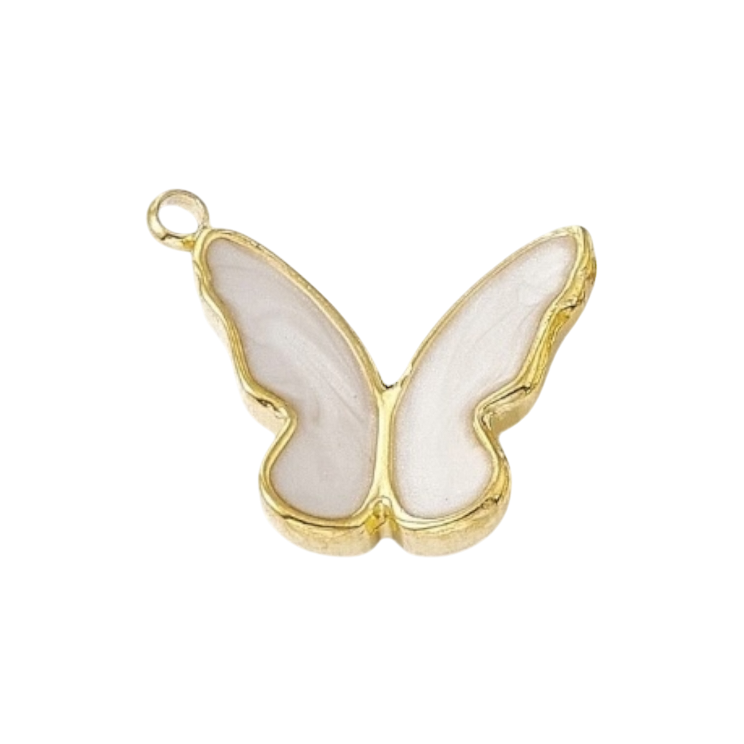gold and white butterfly charm