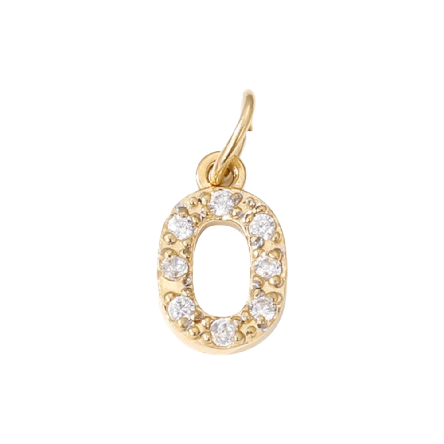 gold rhinestone number charm