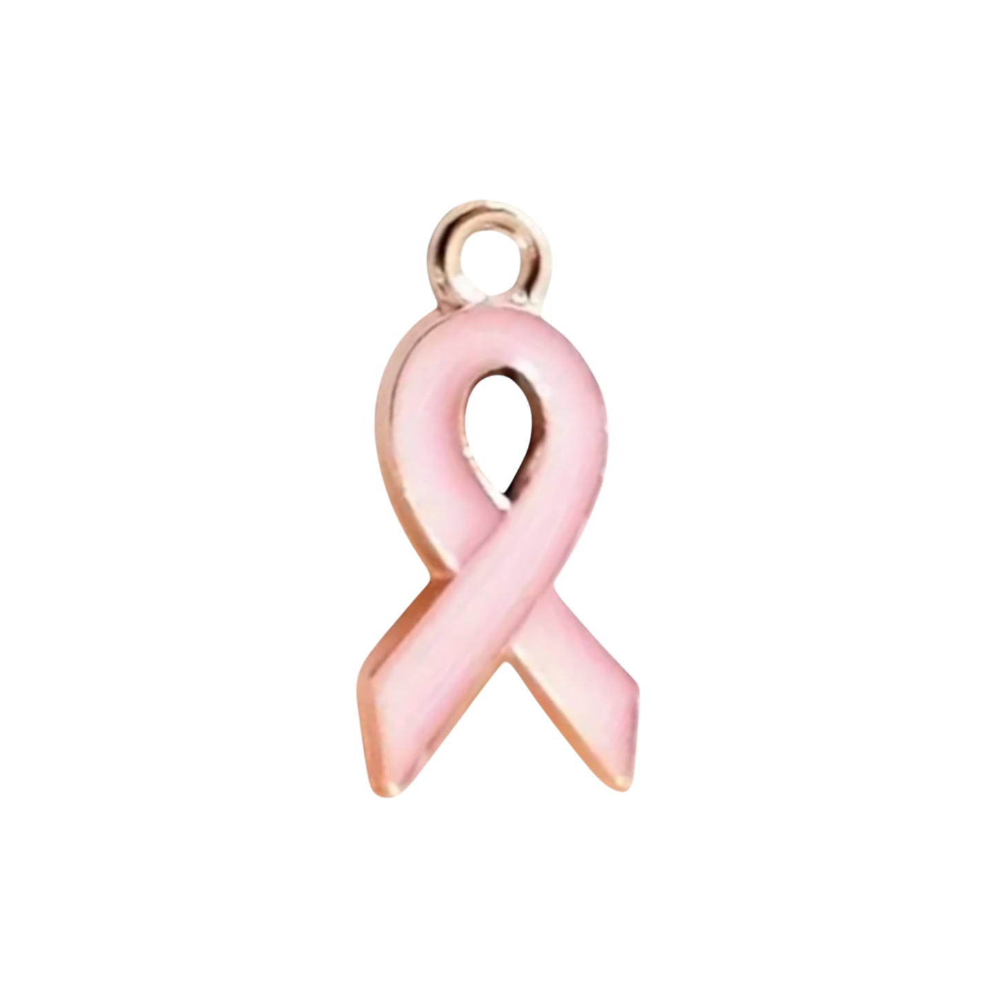 pink breast cancer ribbon charm