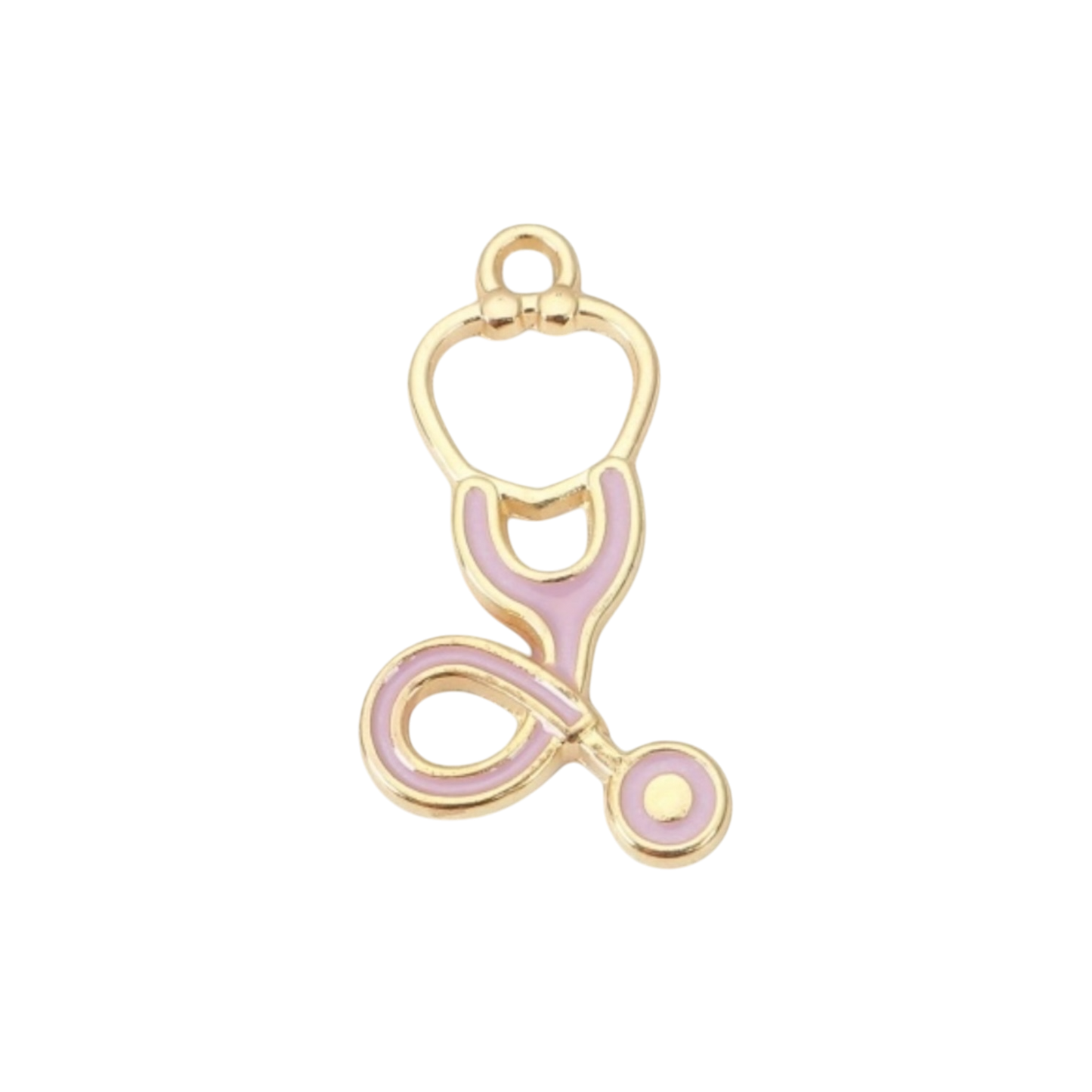 pink and gold stethoscope charm