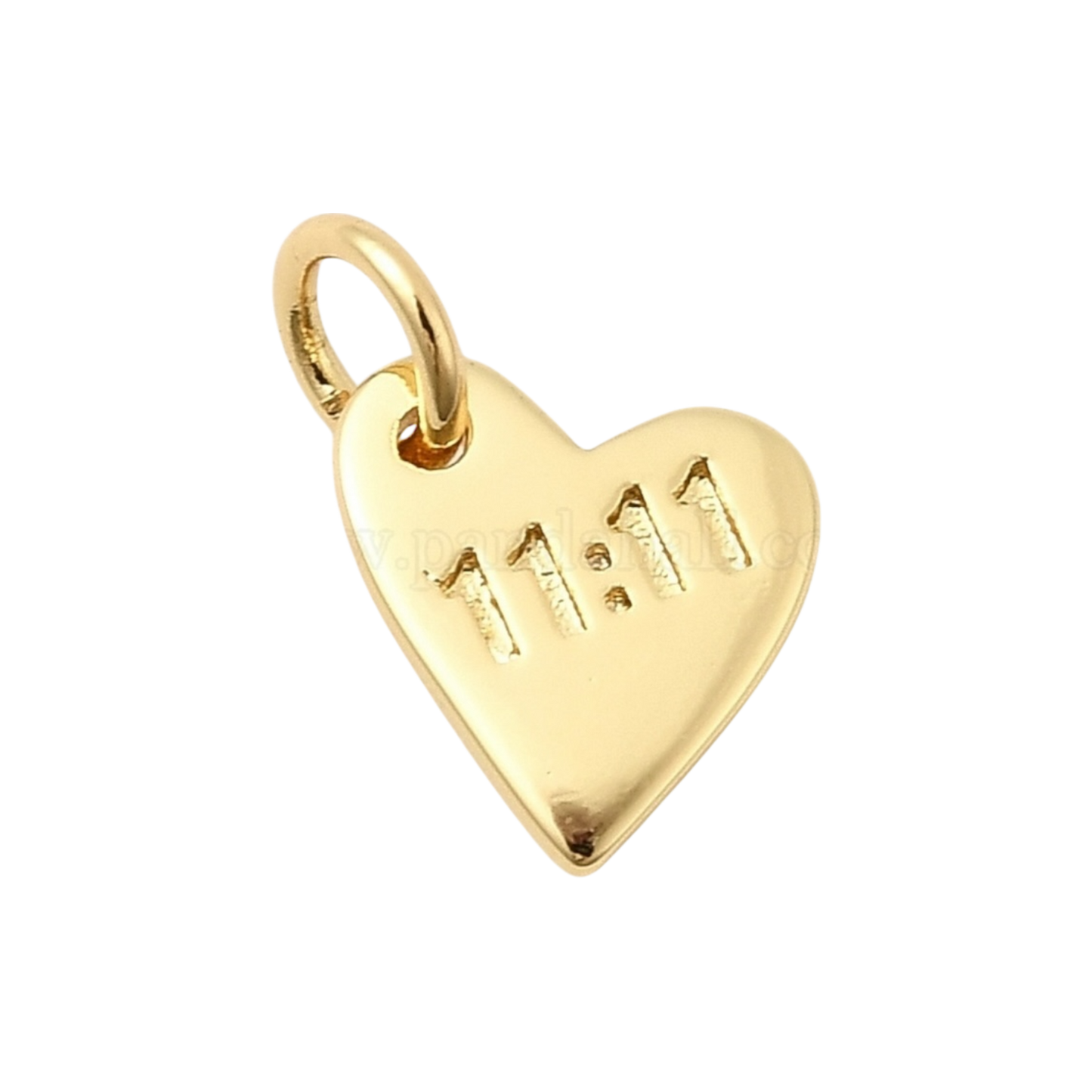 gold 11:11 heart charm
