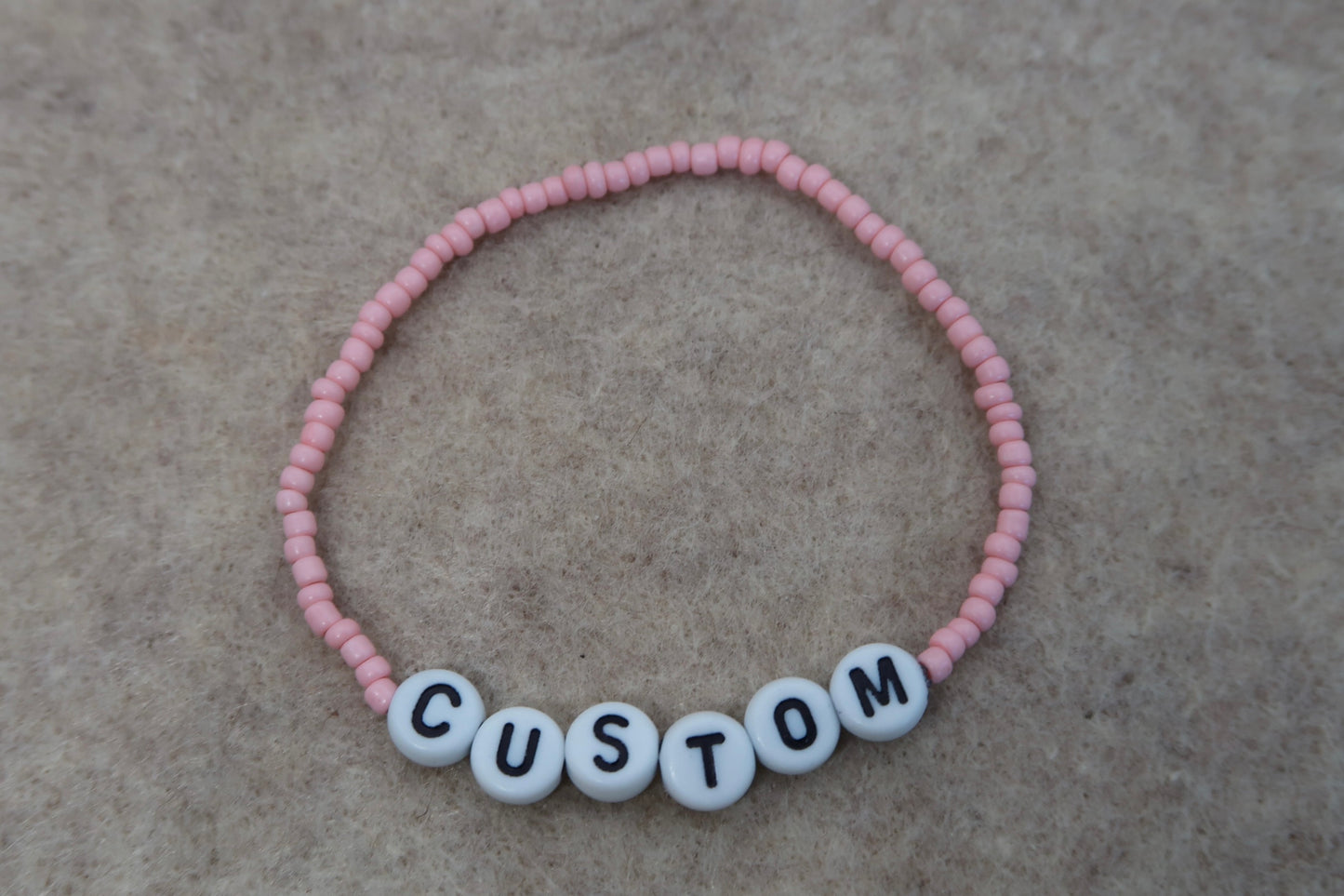 custom beaded bracelet in strawberry