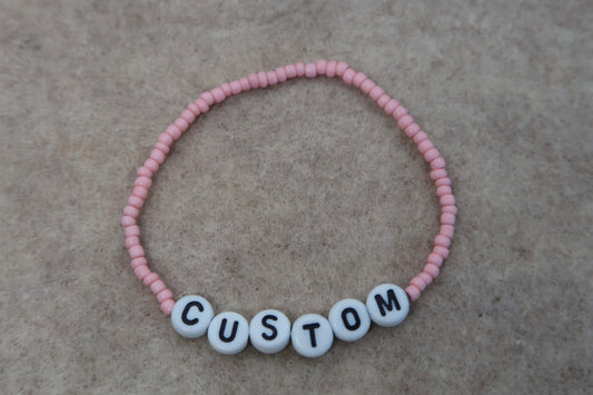 custom beaded bracelet in strawberry