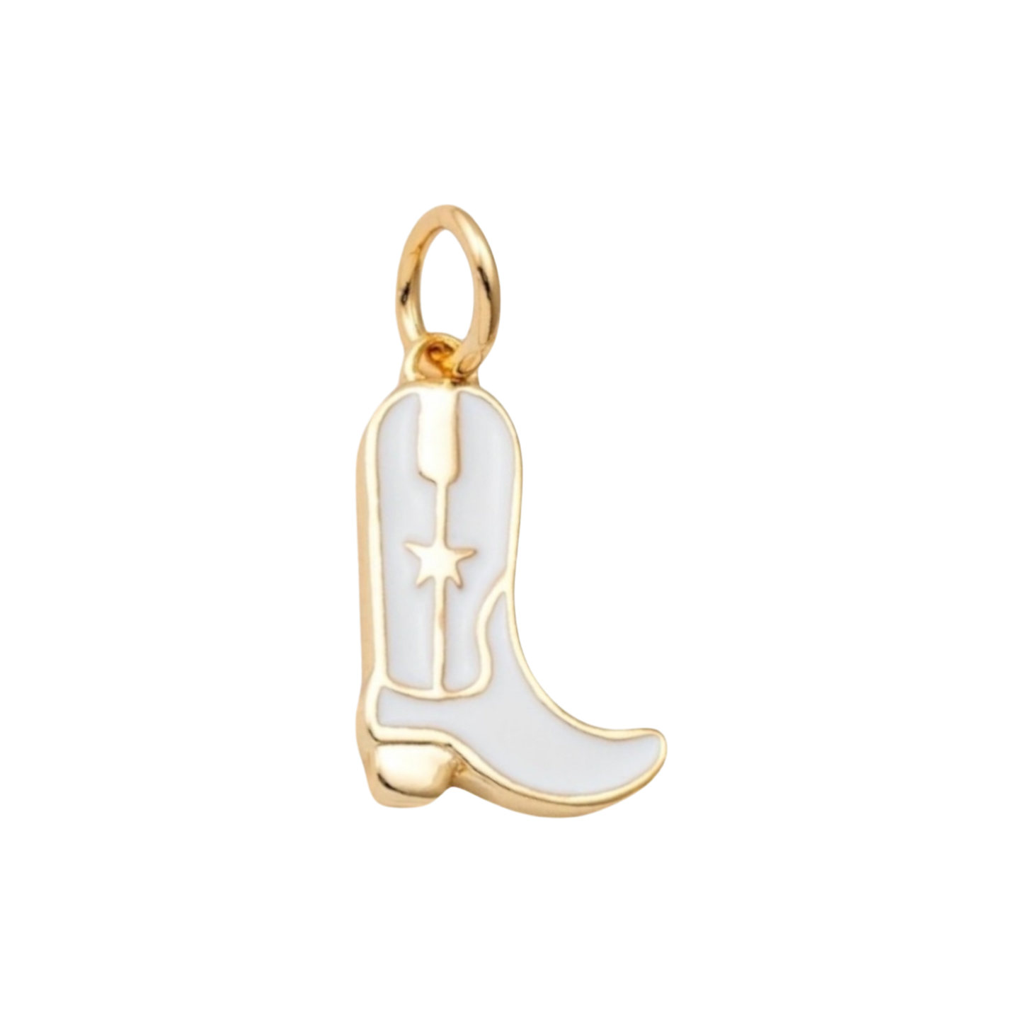 gold and white cowboy boot charm (tall)