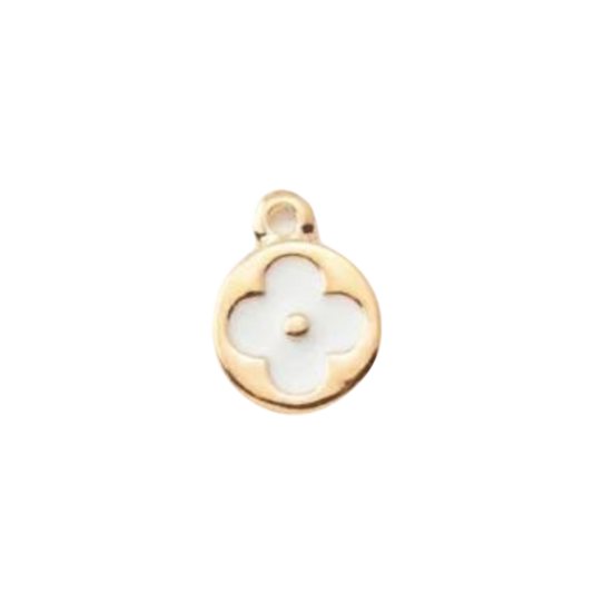 gold and white clover charm
