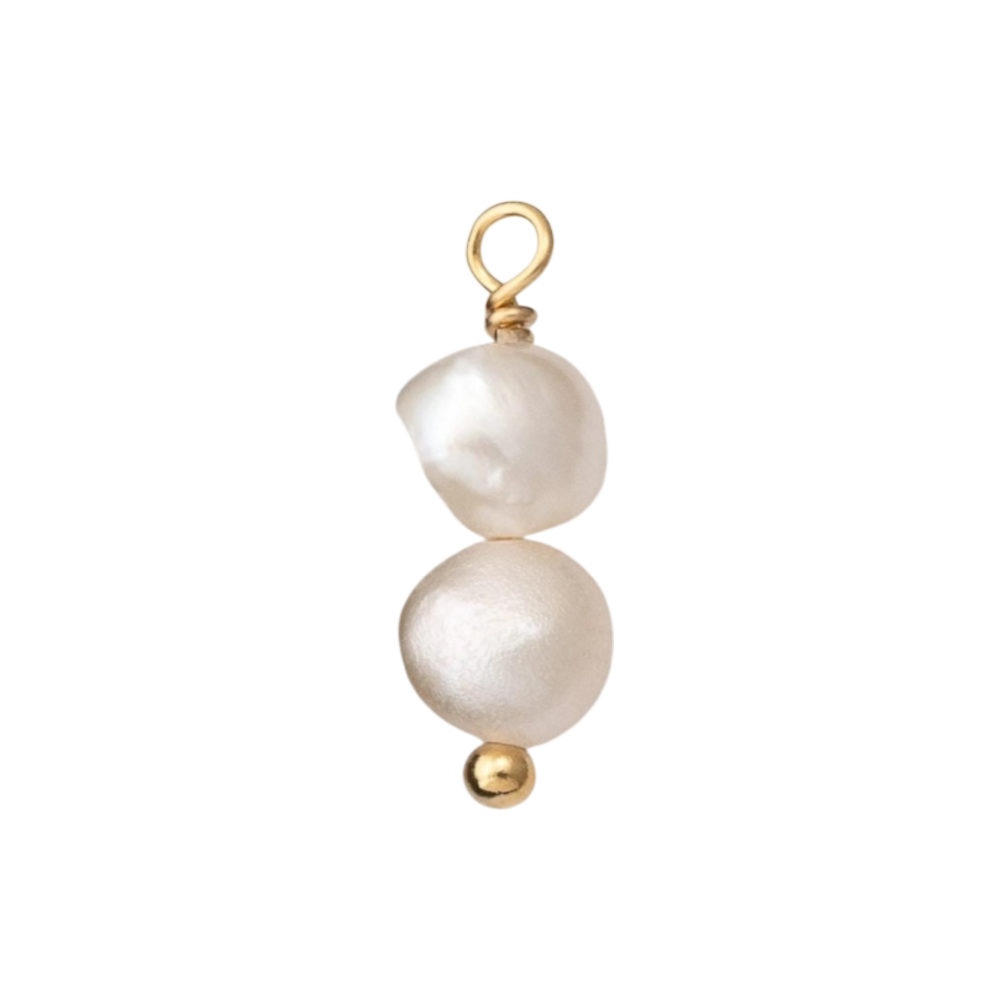 gold double pearl charm