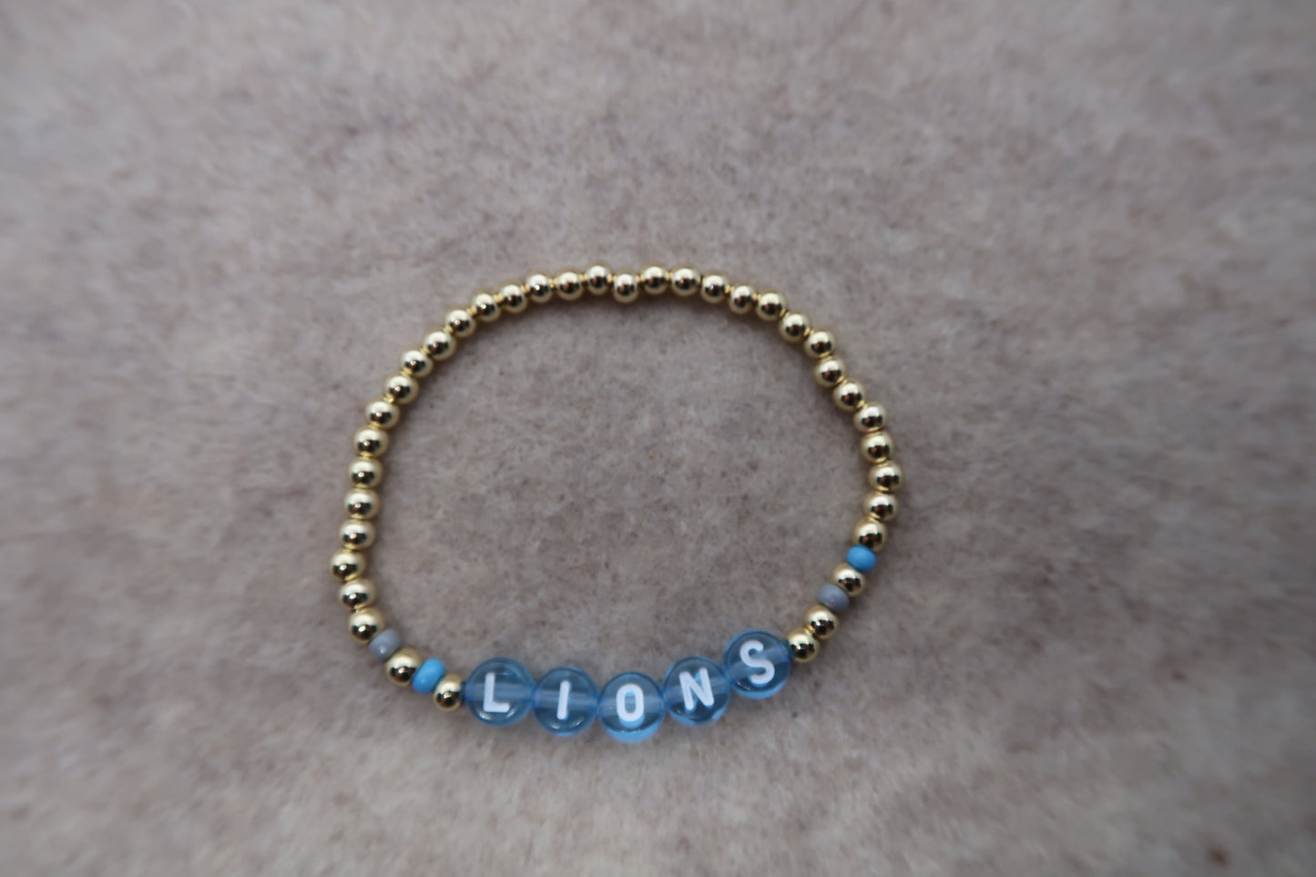 detroit lions beaded bracelet
