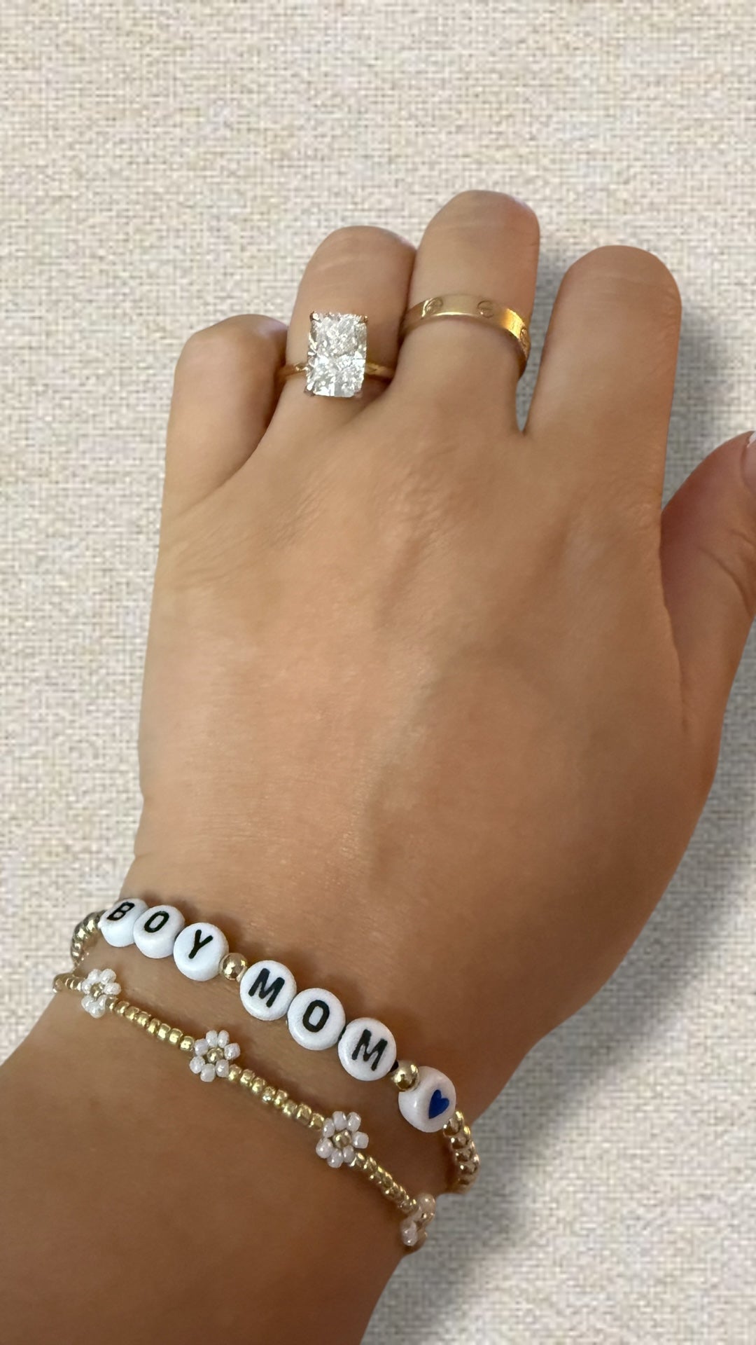 BOY MOM 14k gold filled beaded bracelet