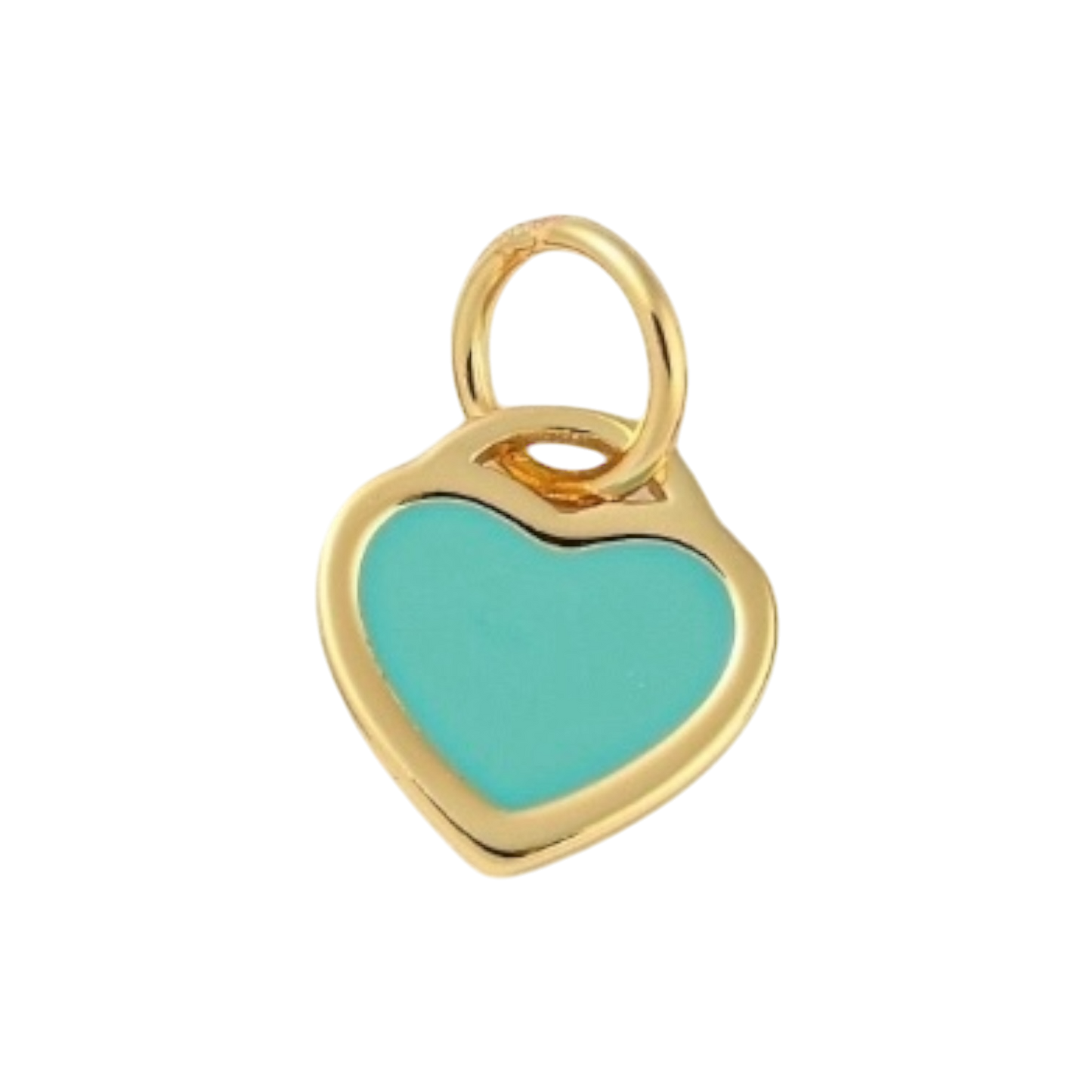 gold tiffany blue heart charm
