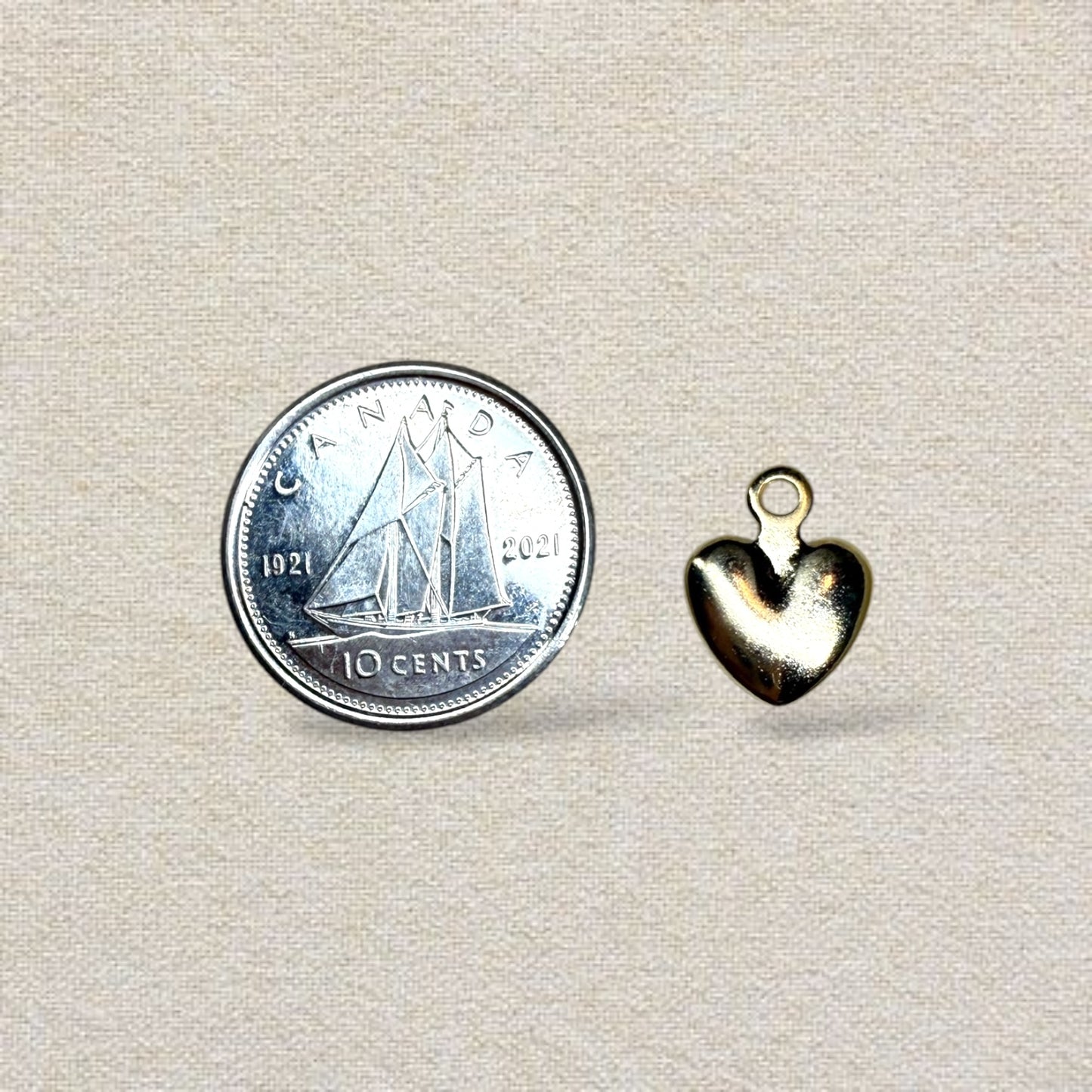 gold heart charm (mini)