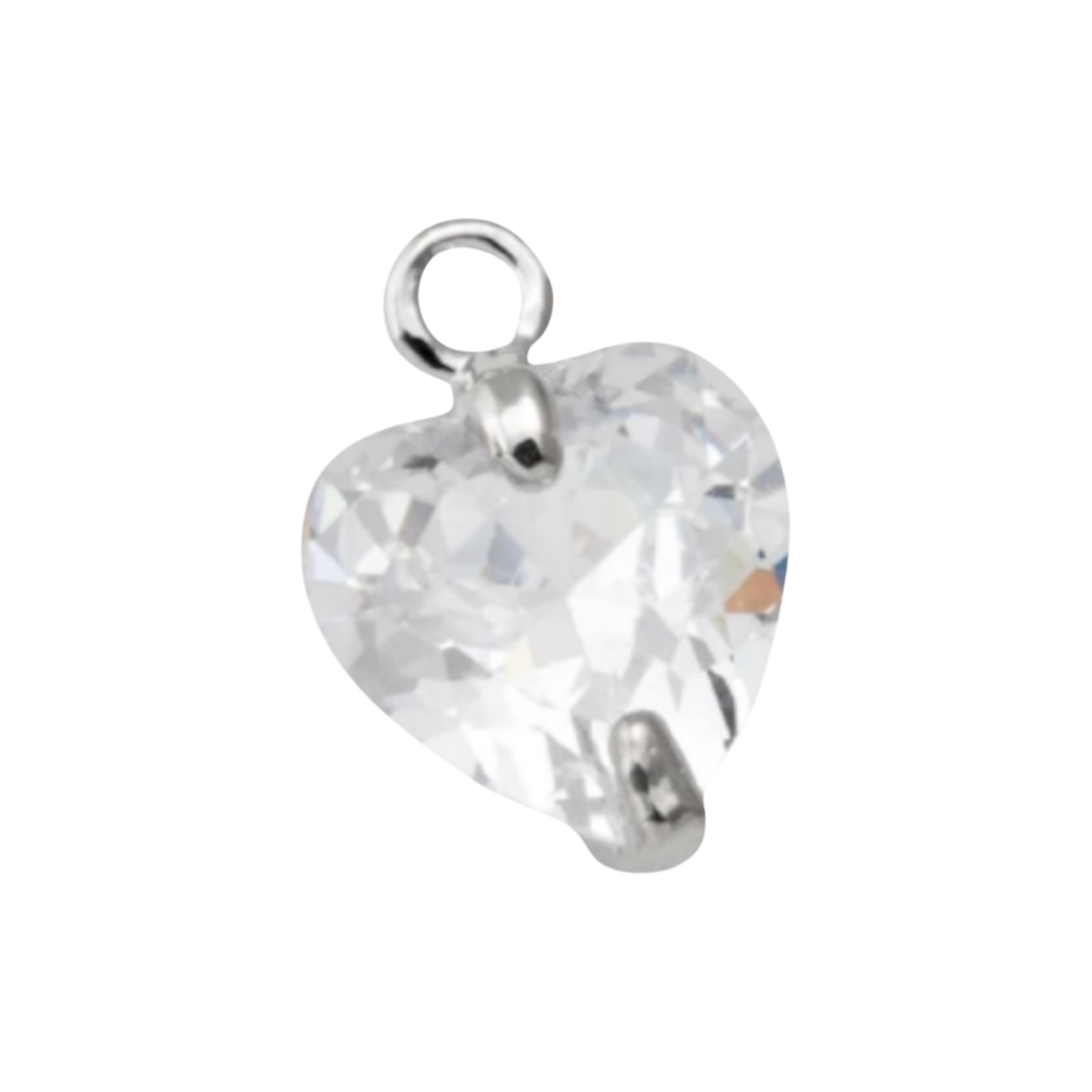 silver rhinestone heart charm