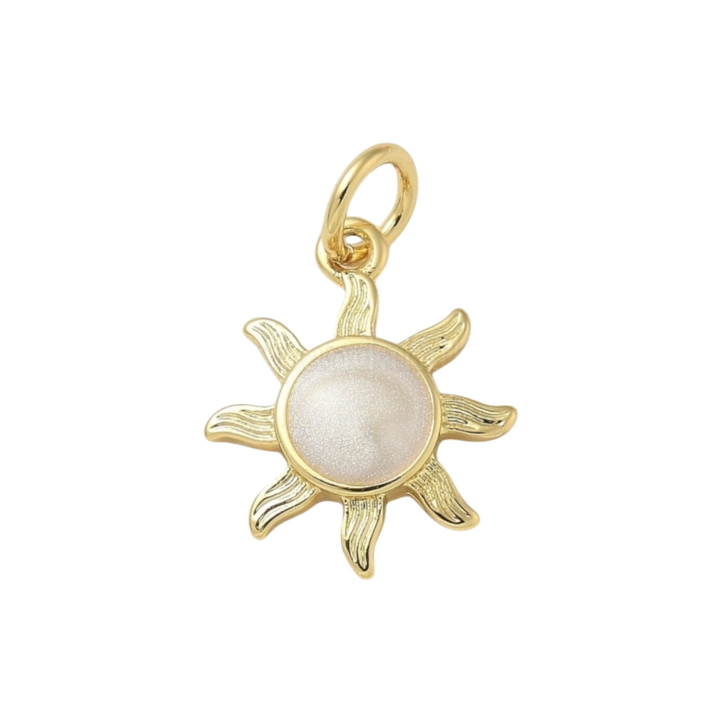 gold and pink sun charm