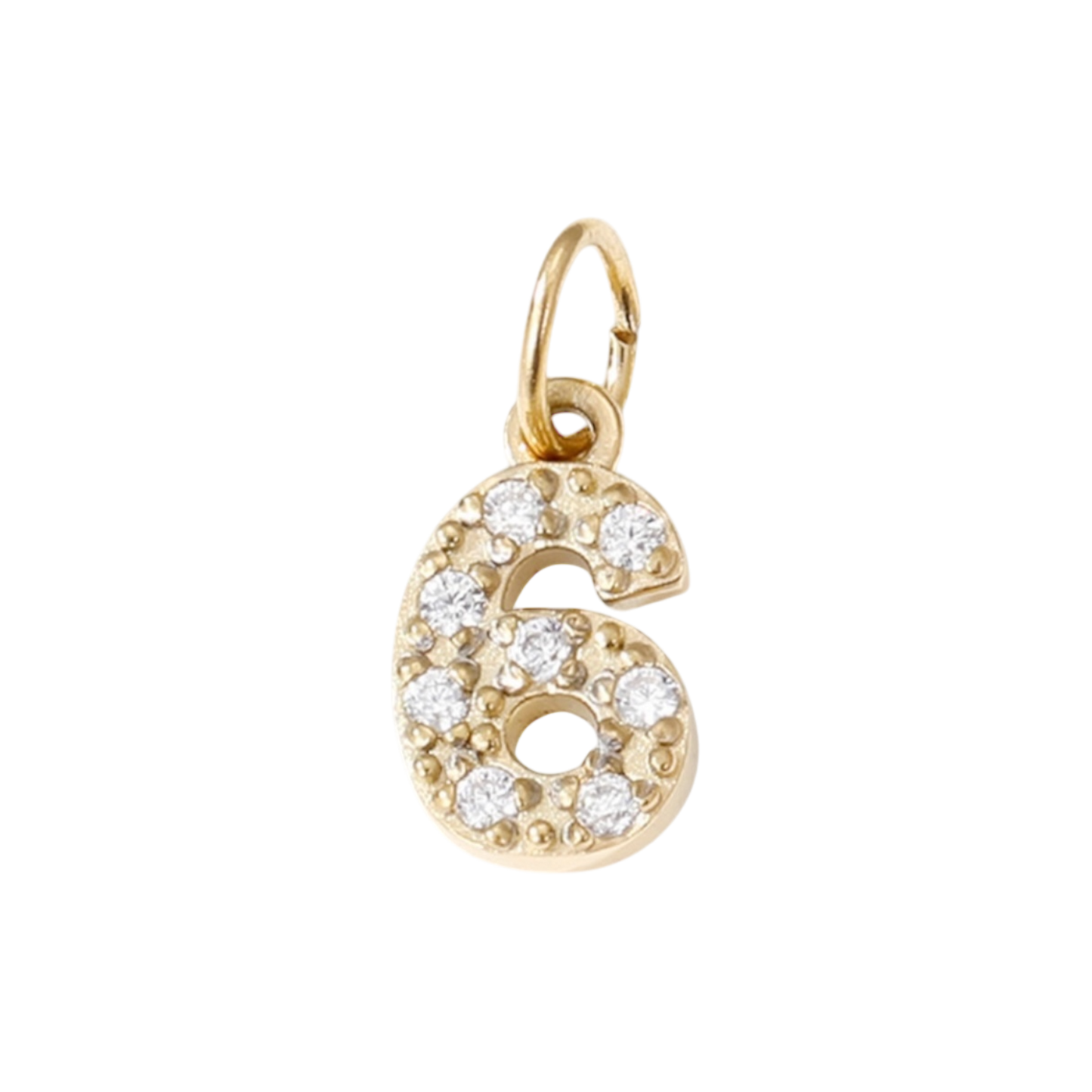 gold rhinestone number charm
