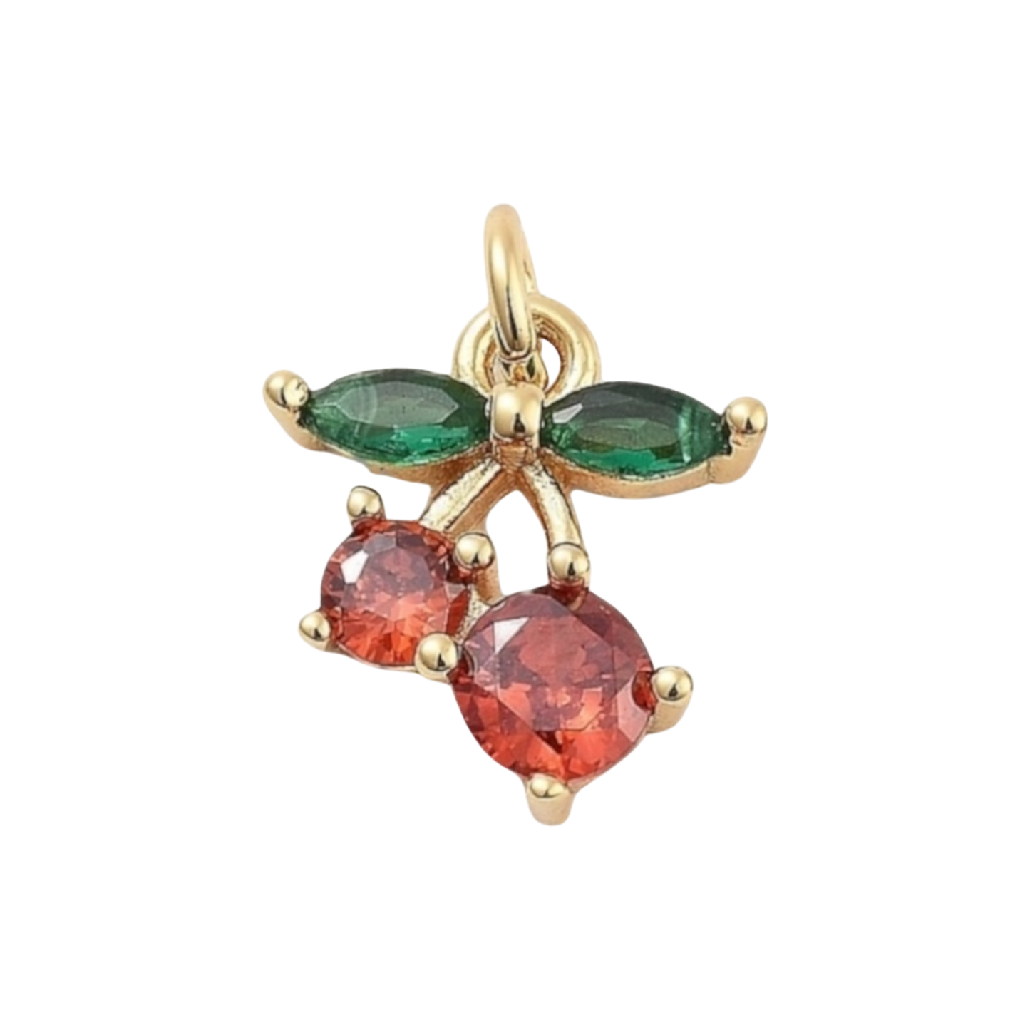 red and gold cherry charm (small)