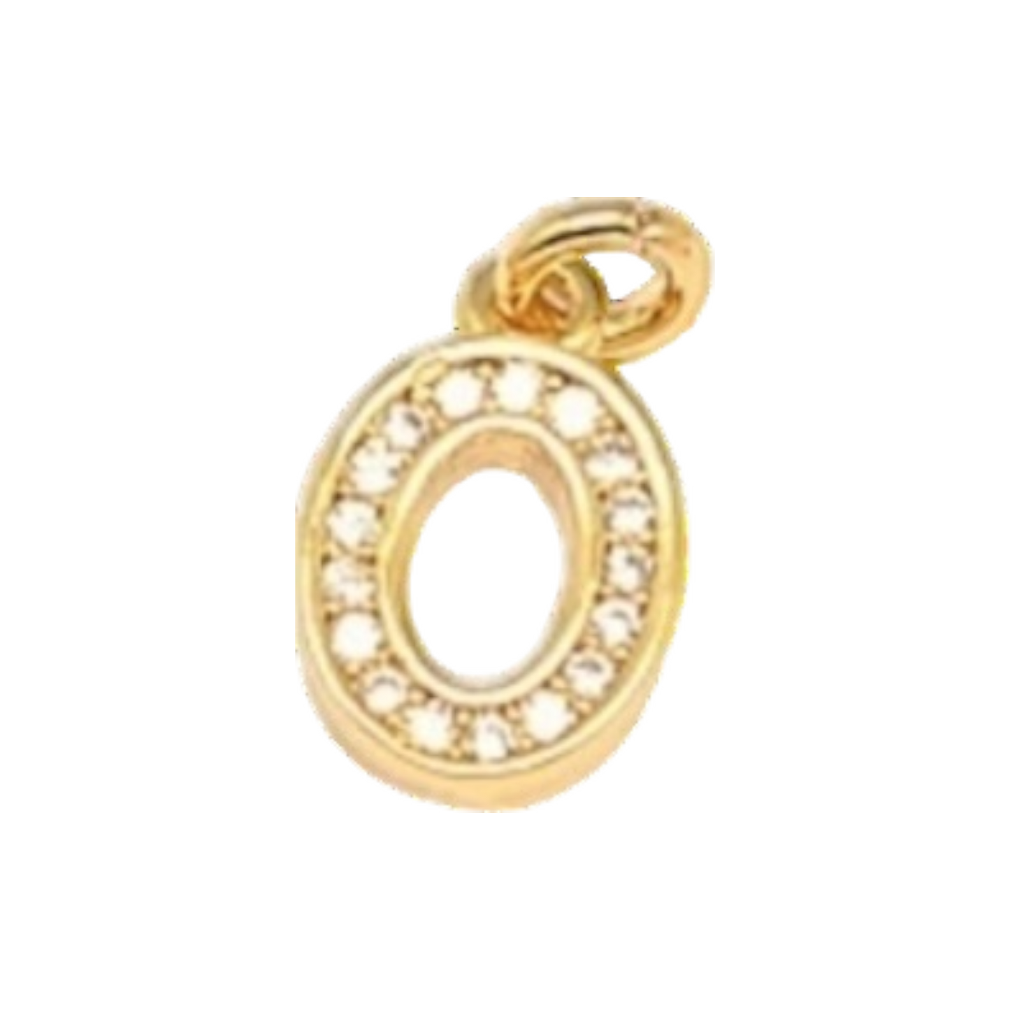 gold rhinestone number charm