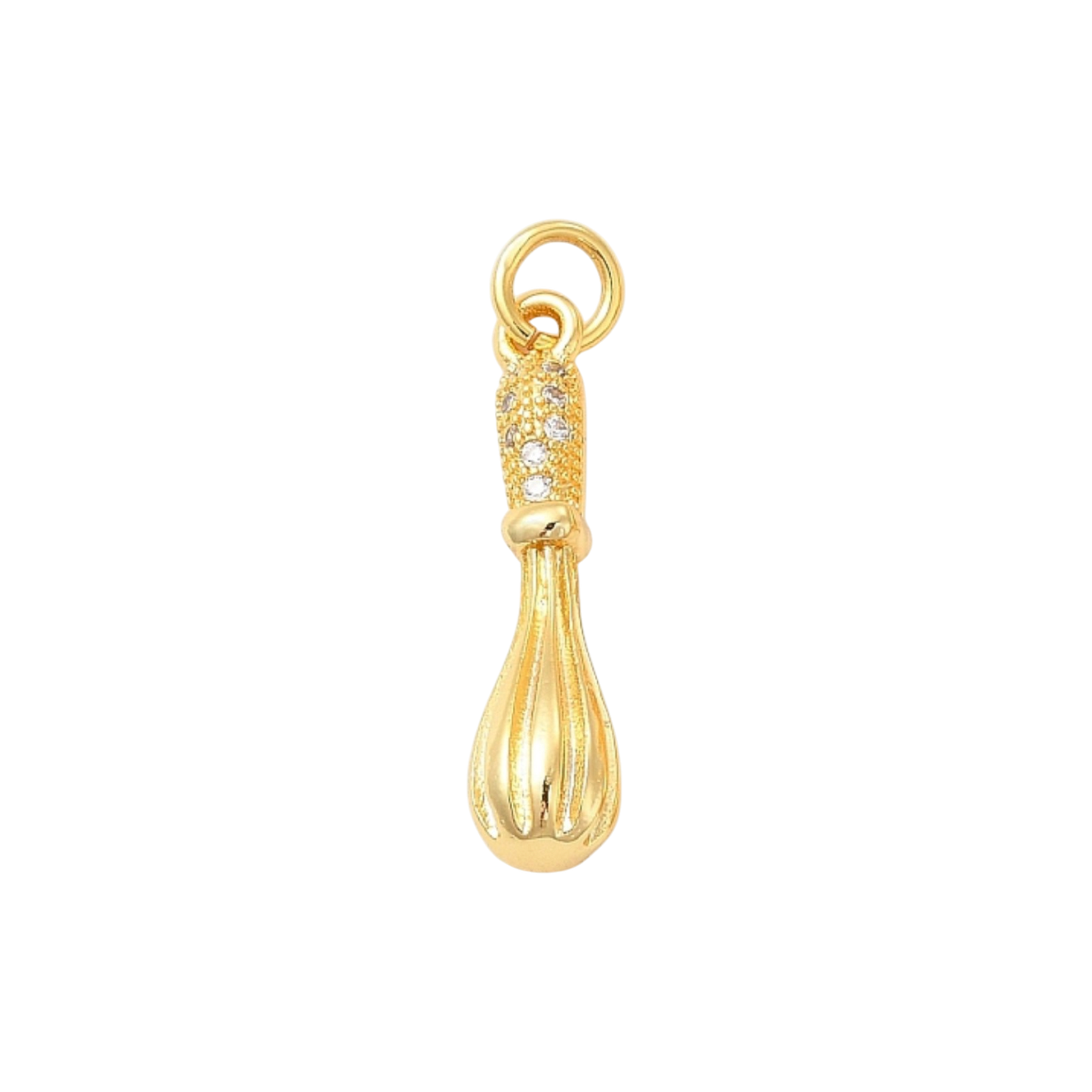baking whisk charm gold