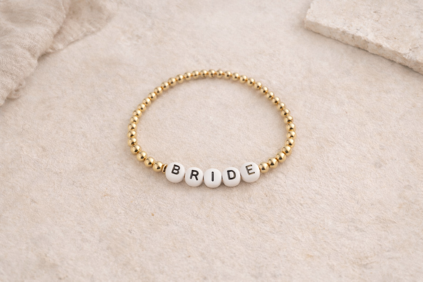 bride bracelet 14k gold filled (black & white)