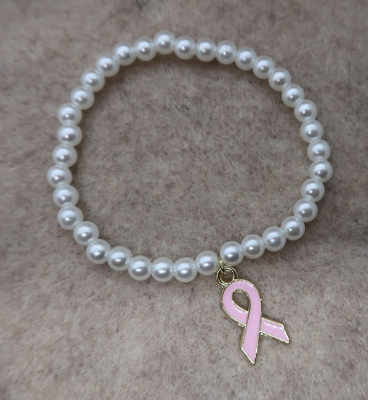 pink warrior bracelet in pearl