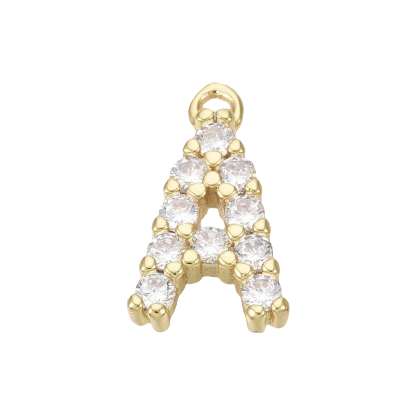 gold rhinestone inital charm