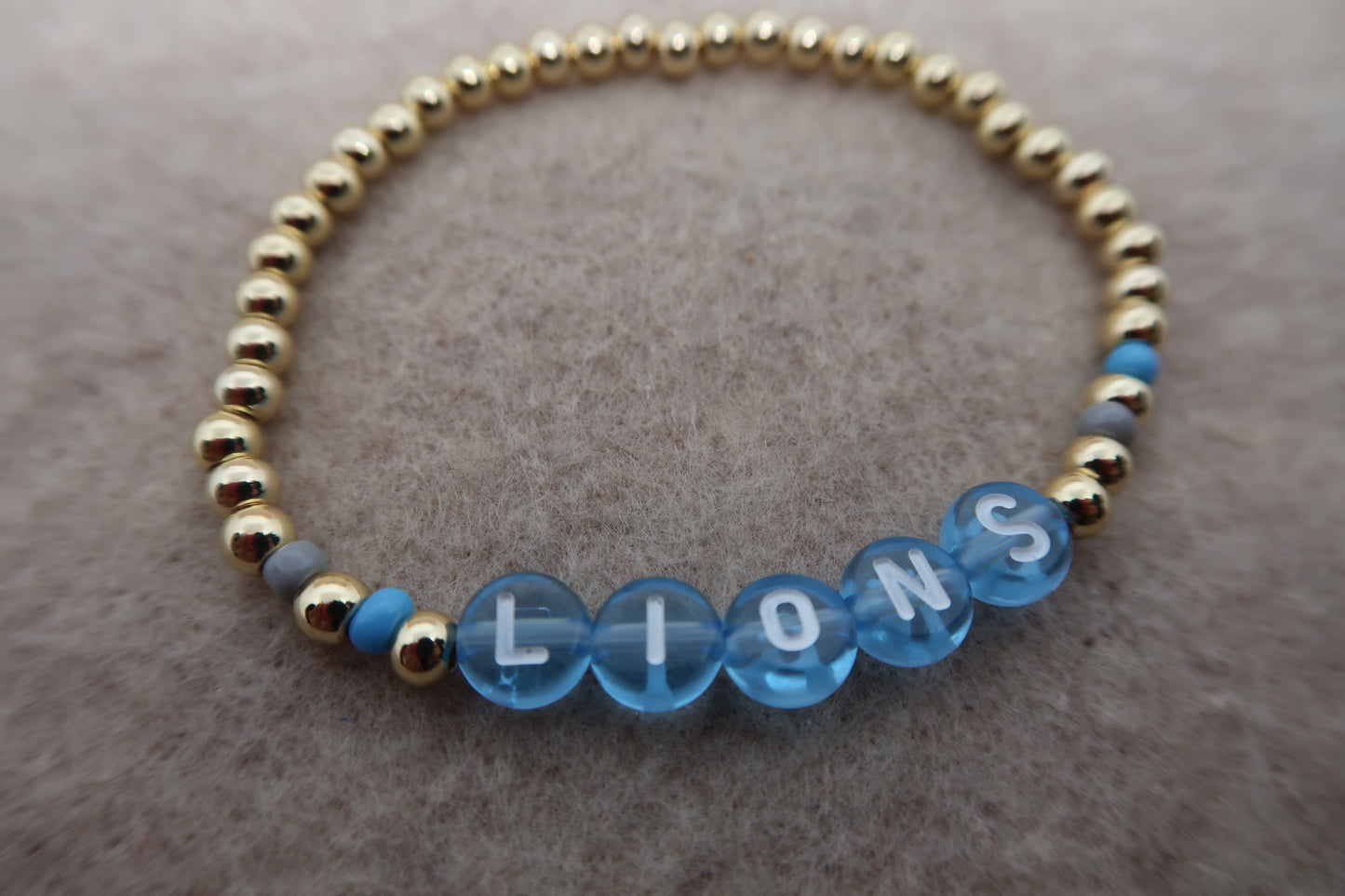 detroit lions beaded bracelet
