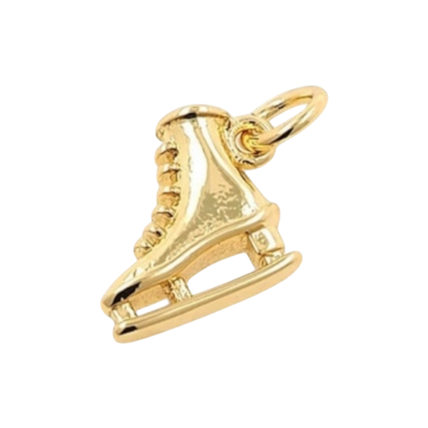 gold ice skate charm
