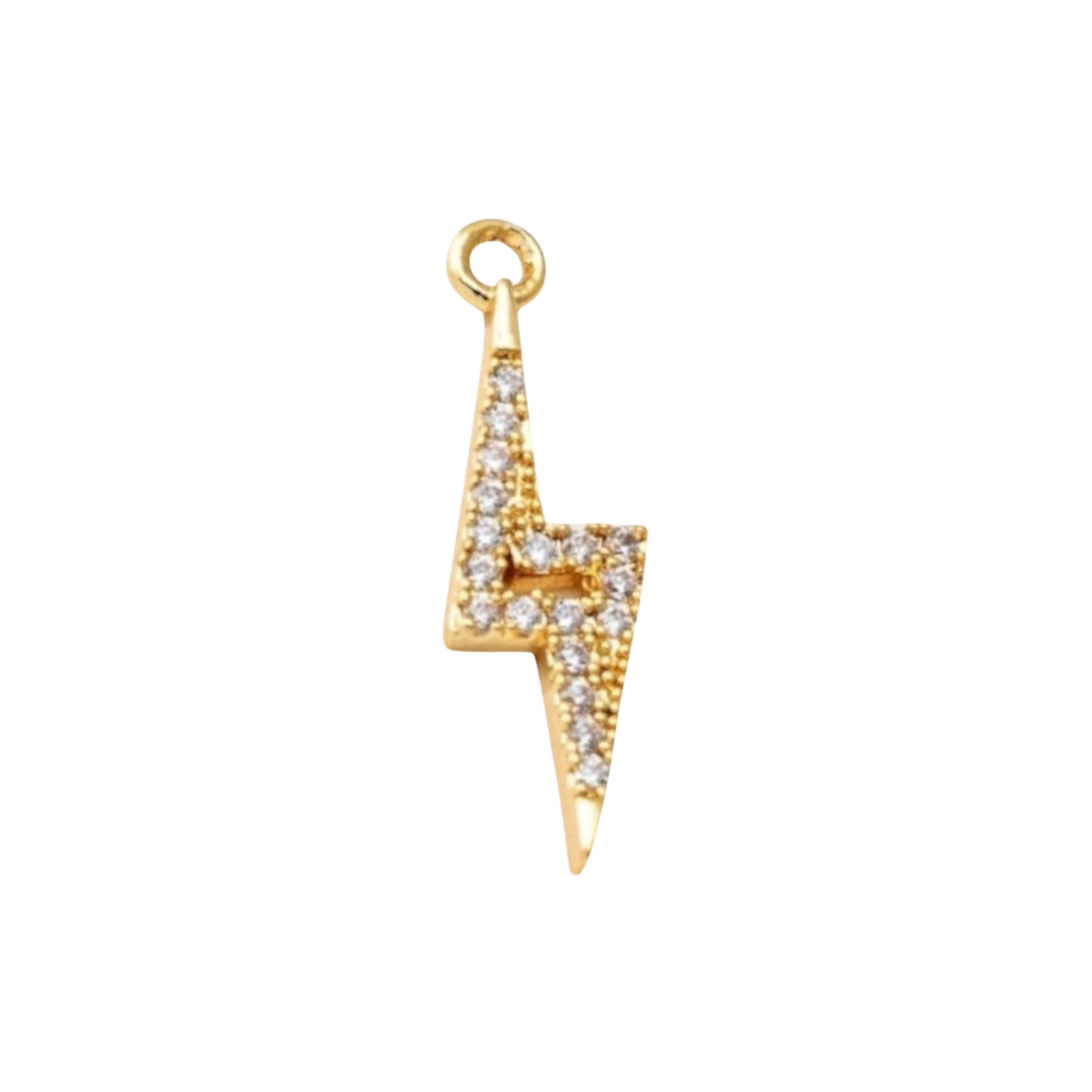 gold rhinestone lightning bolt charm