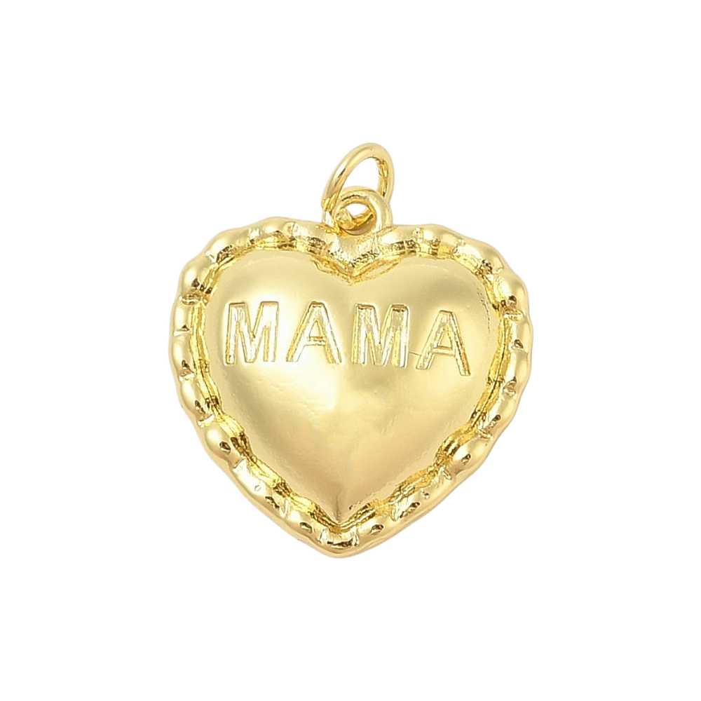 mama heart (puffy) charm
