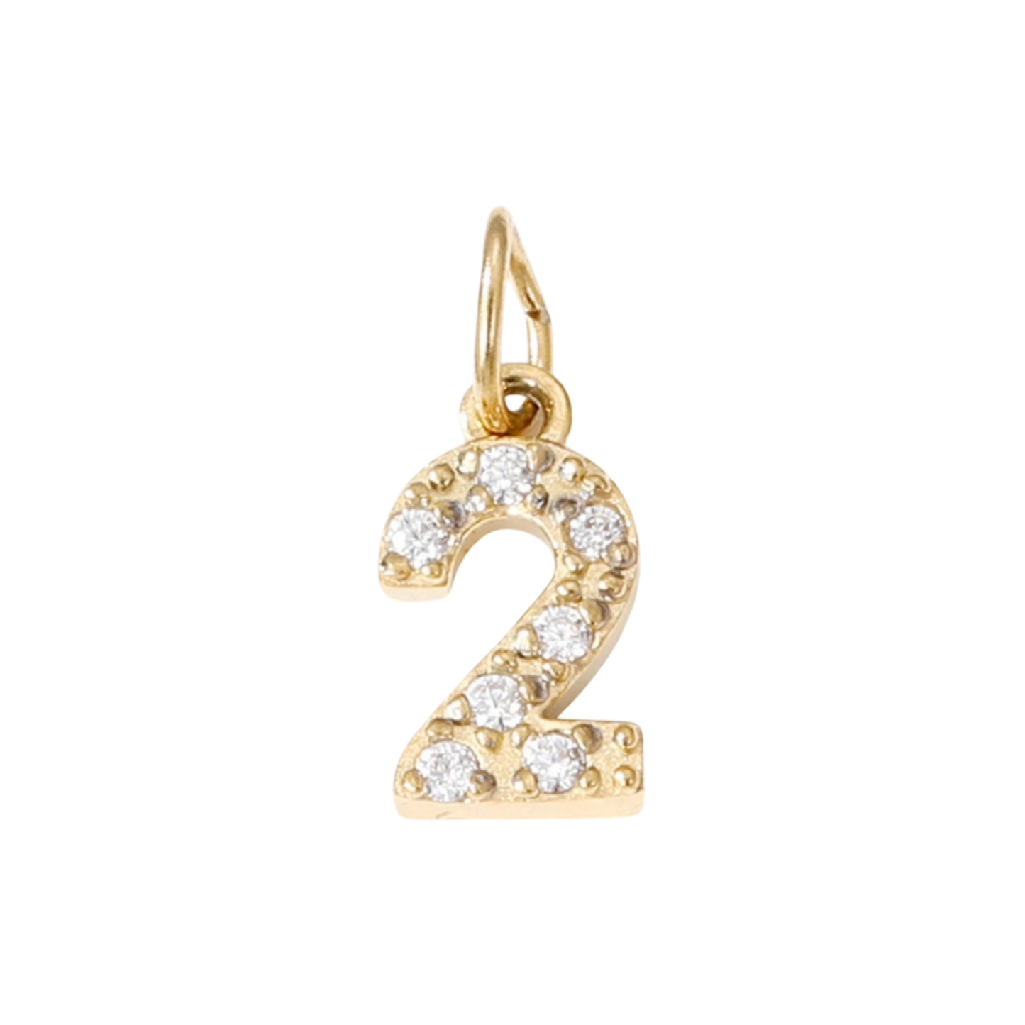 gold rhinestone number charm