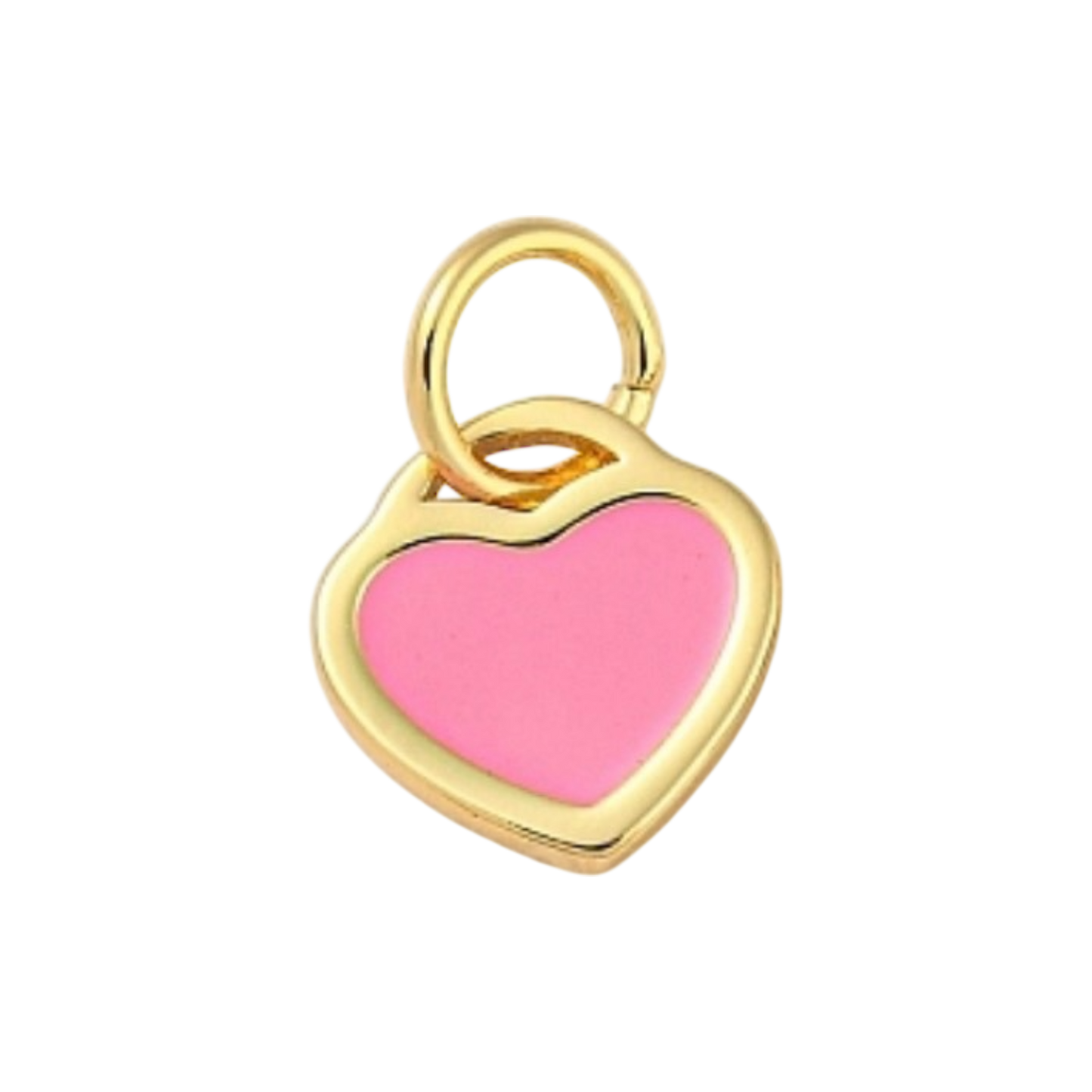 gold and pink heart charm