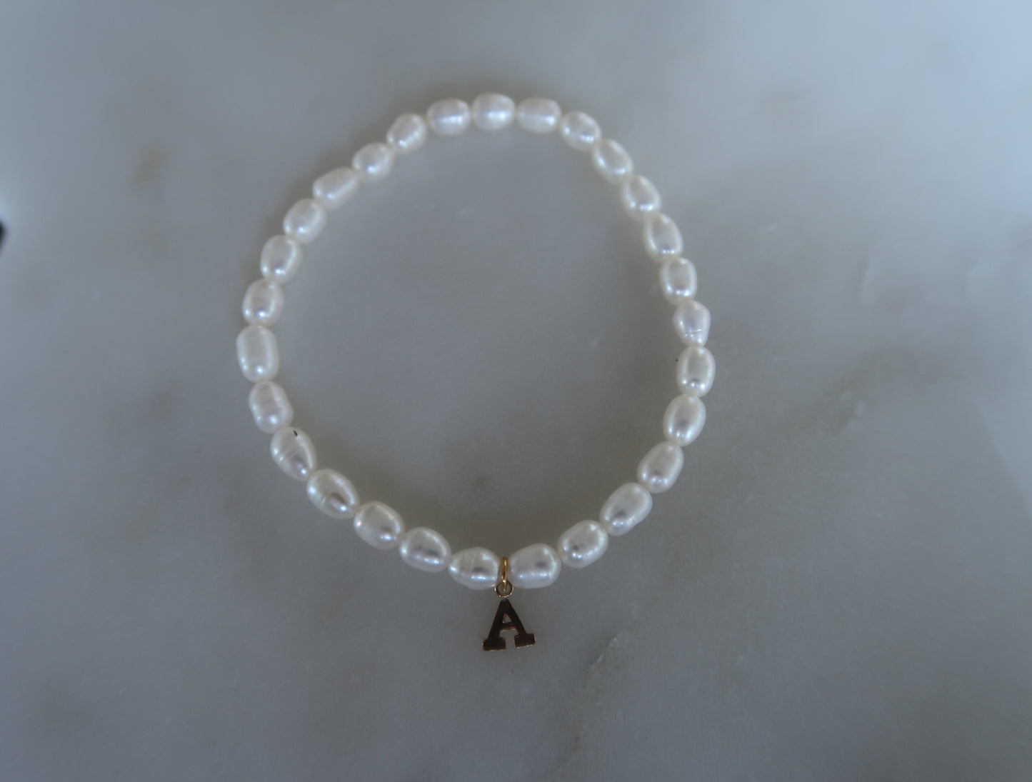pearl initial bracelet