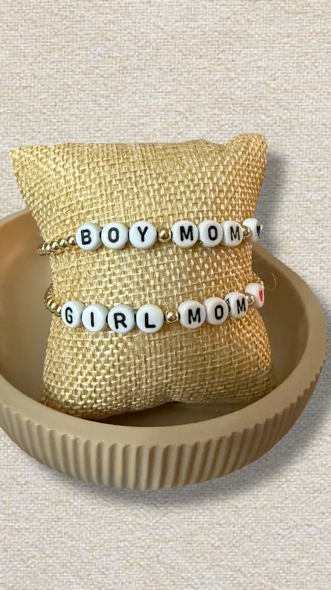 BOY MOM 14k gold filled beaded bracelet