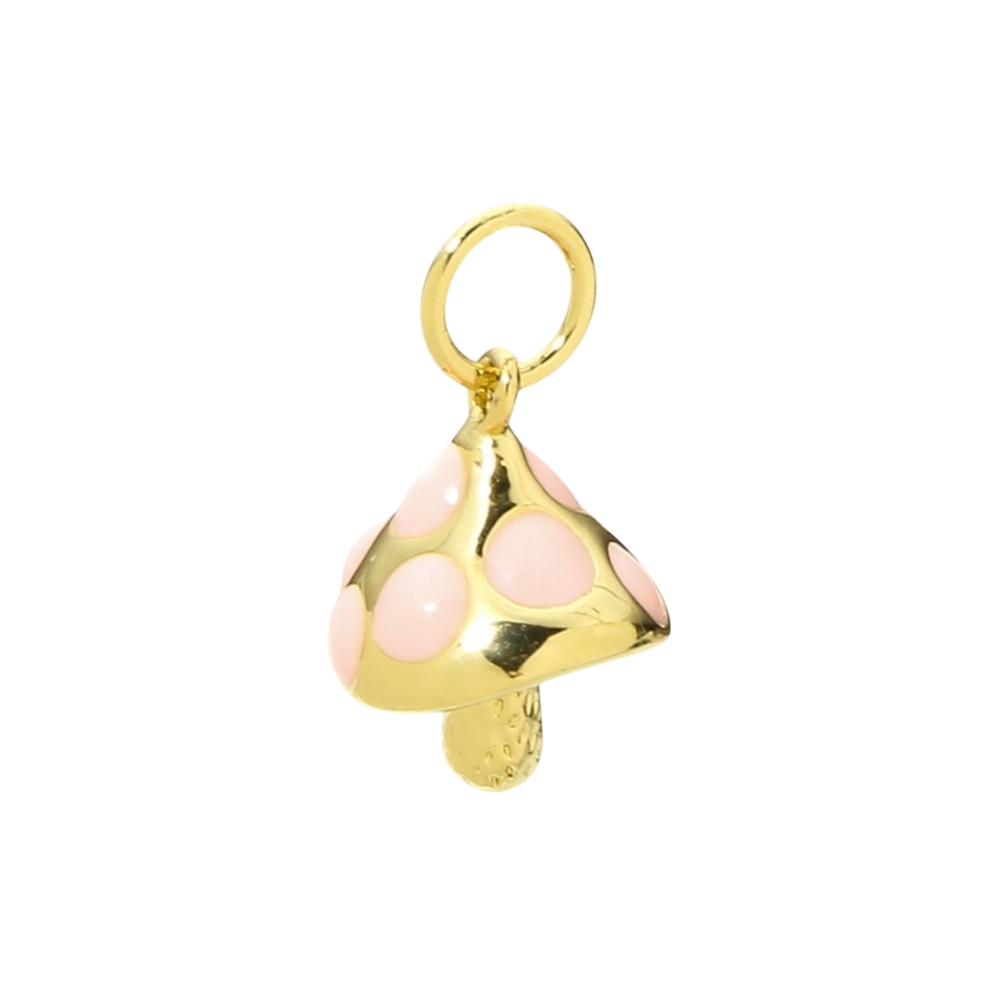 pink and gold mushroom charm (1)