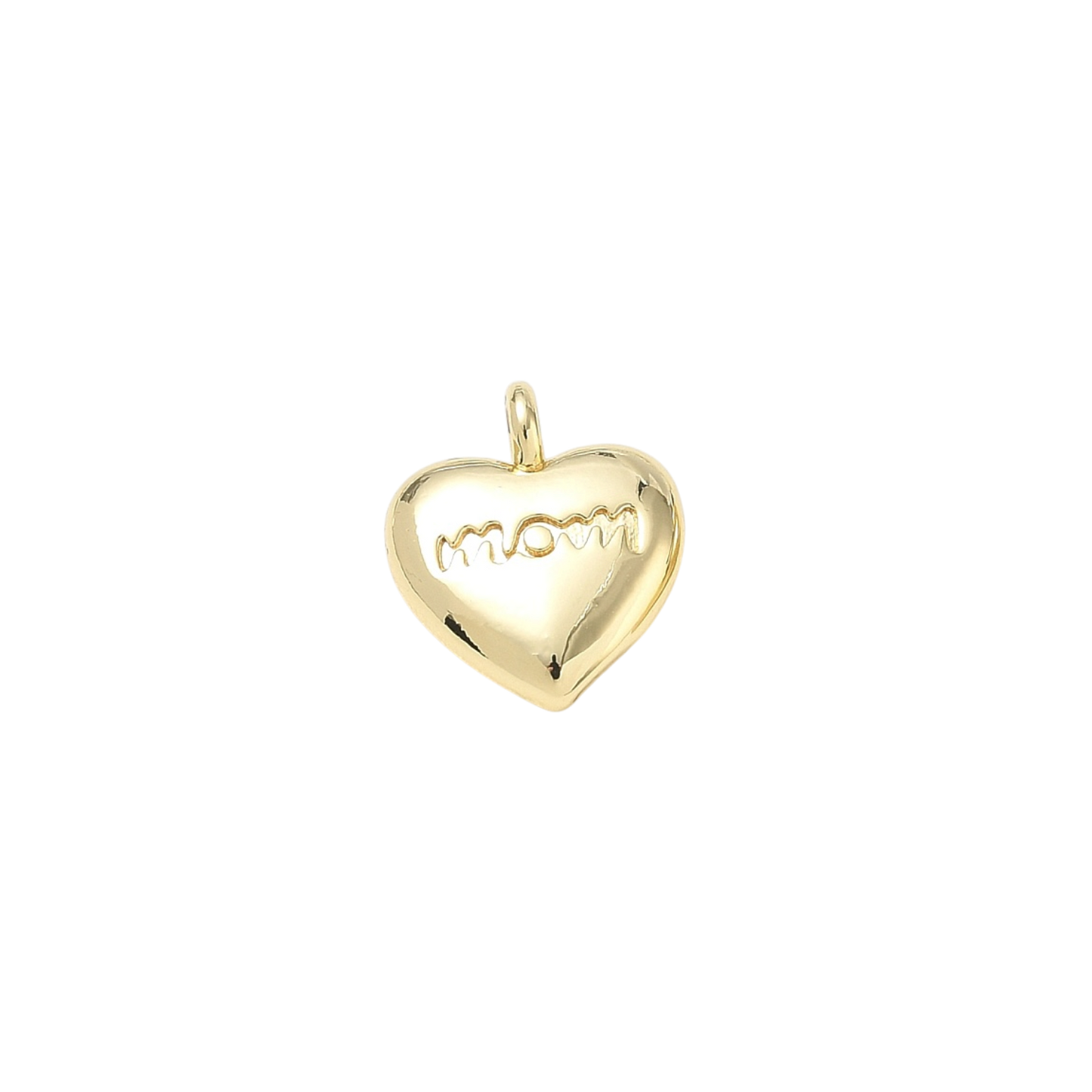 mom heart charm gold