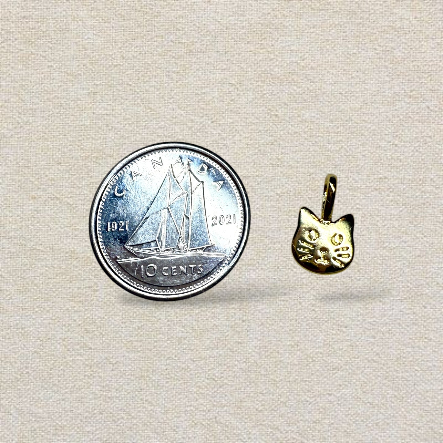 gold cat charm
