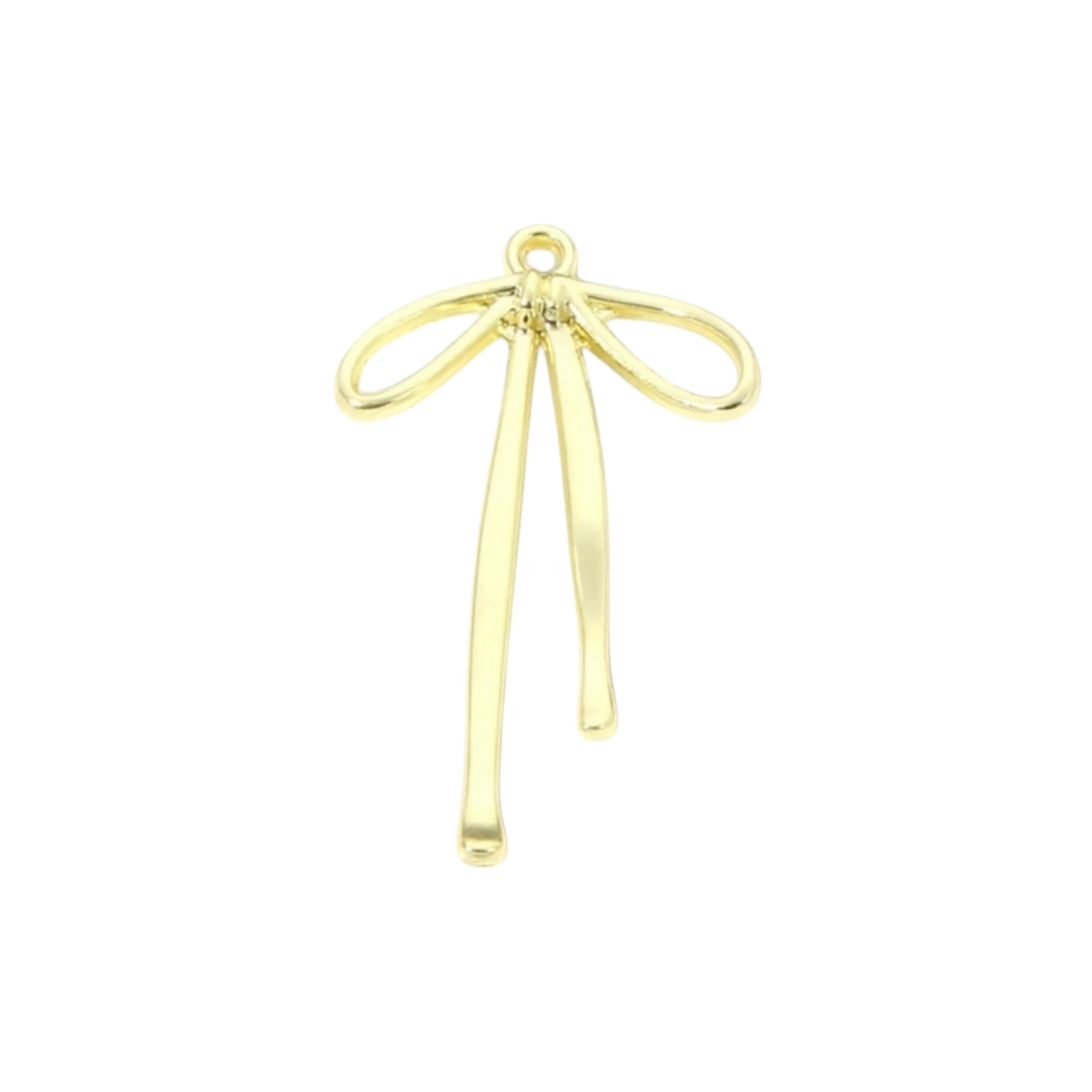 gold bow (long string) charm