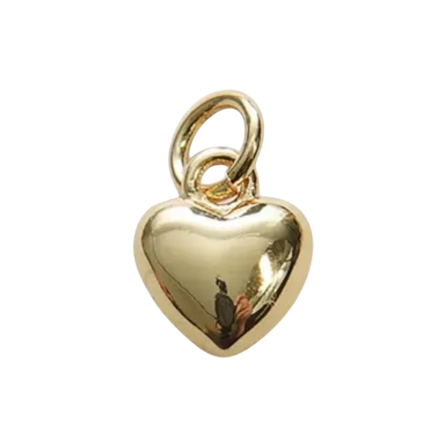 gold puffy heart charm
