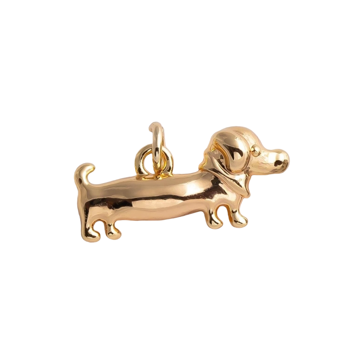 gold wiener dog charm